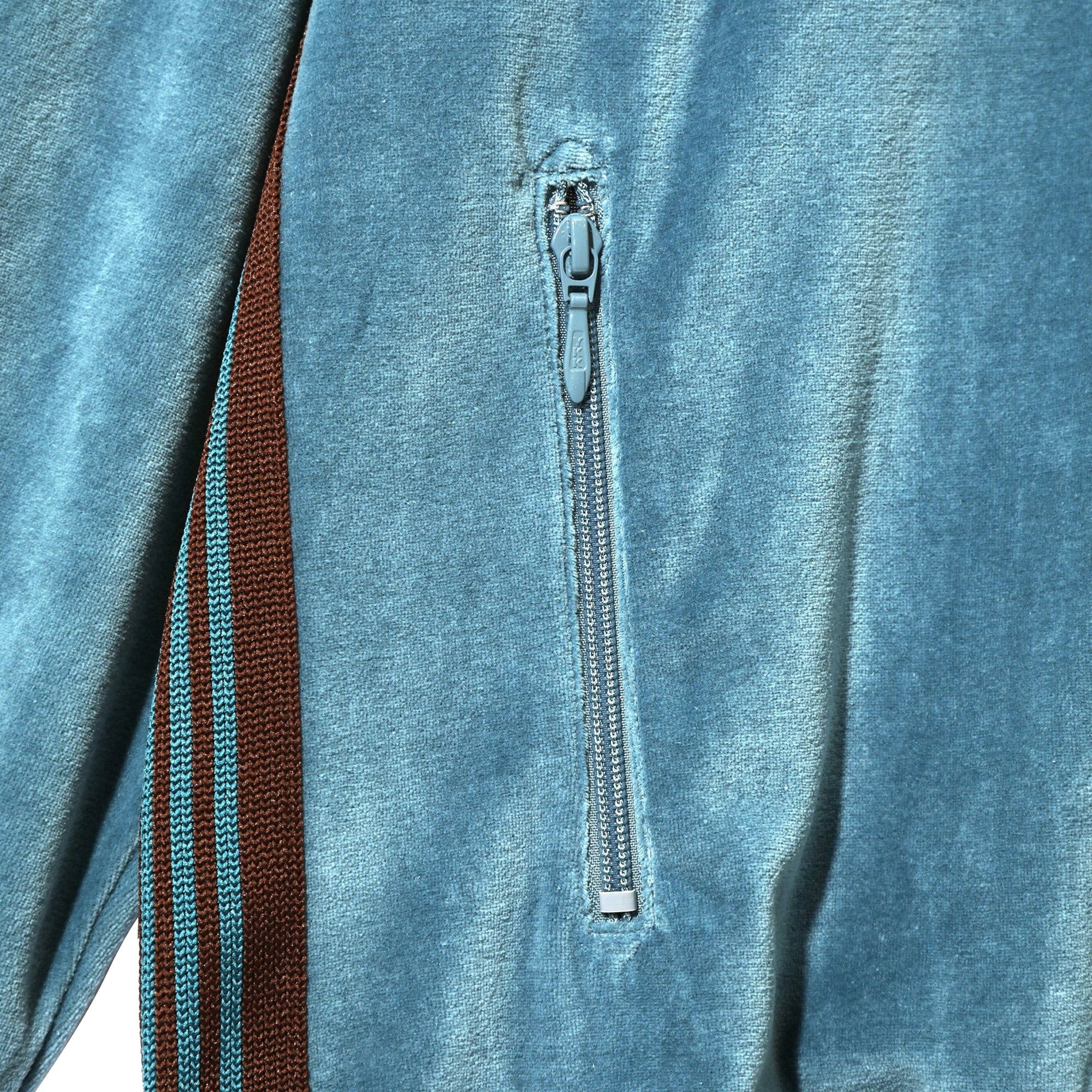 Needles Mens C/PE Velour Track Jacket 'Blue Grey'