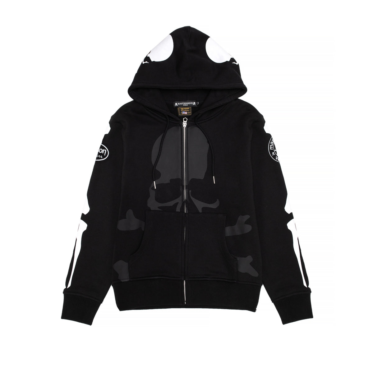 Mastermind WORLD x Vanson Mens Bone Zip Hoodie – Extra Butter