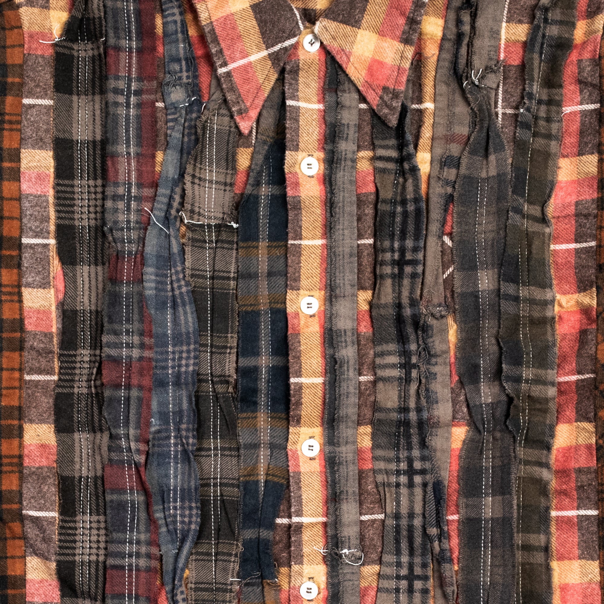 Needles Mens Ribbon Wide Flannel Shirt