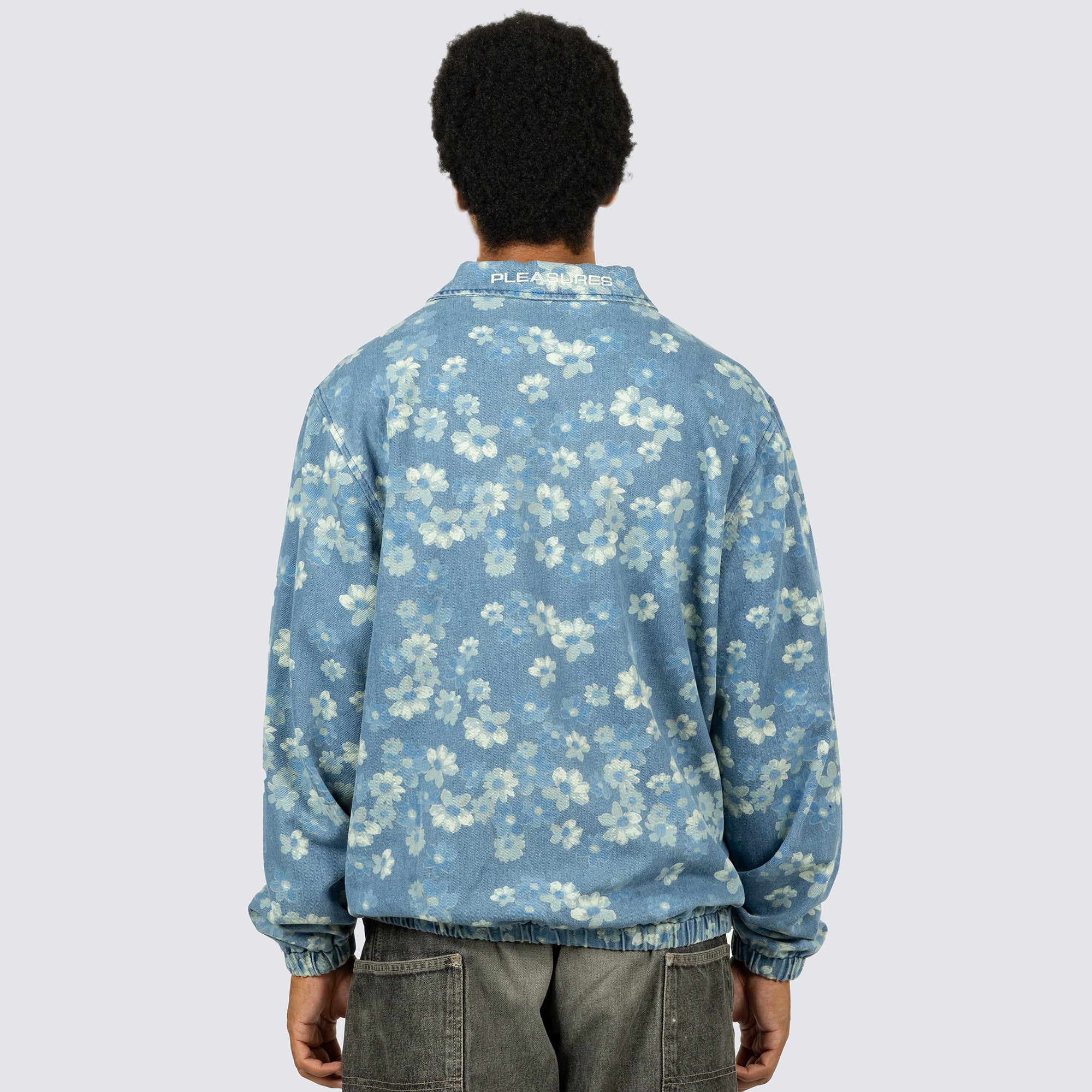 Pleasures Mens Garden Denim Coach Jacket