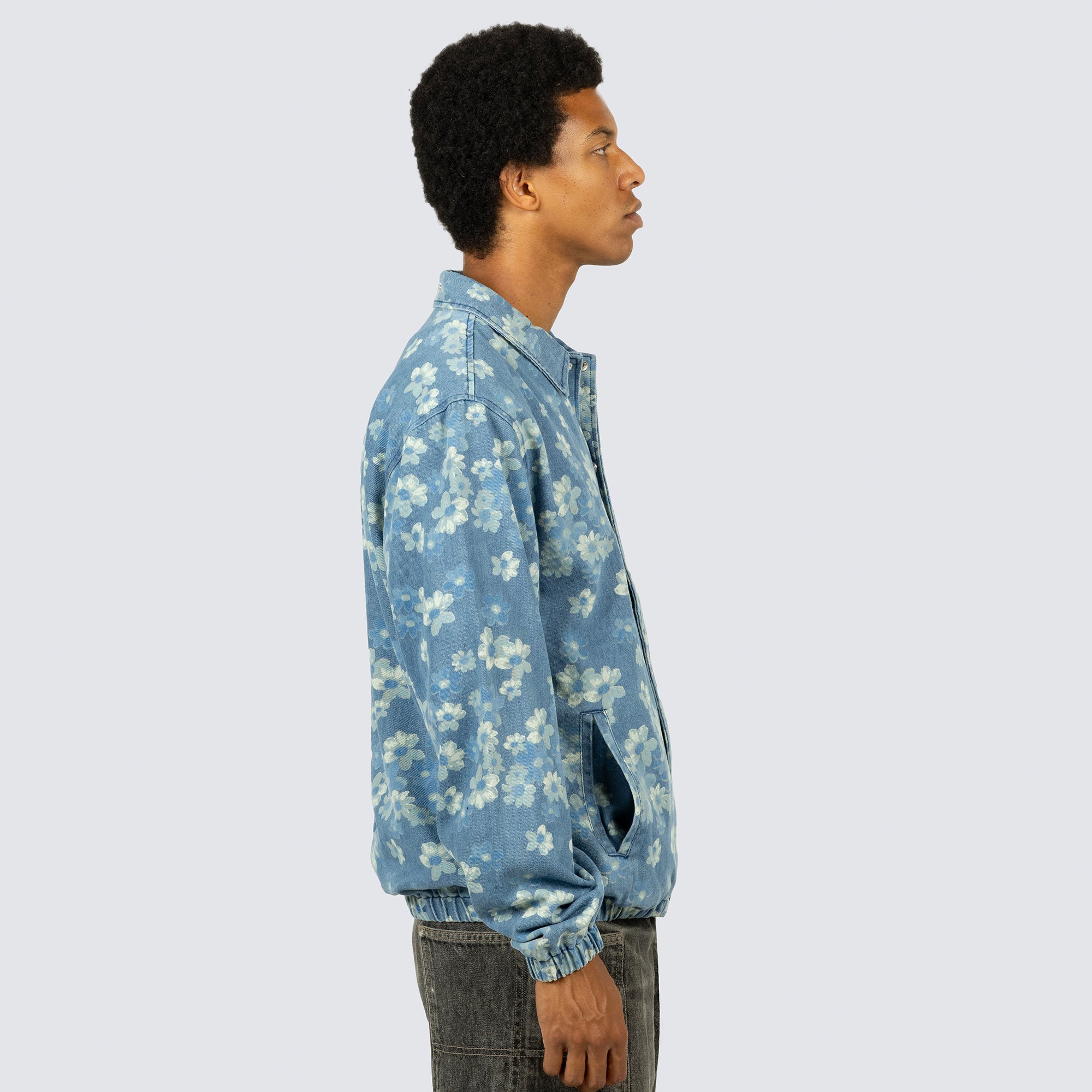 Pleasures Mens Garden Denim Coach Jacket