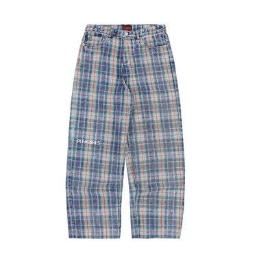 Pleasures Mens Formula Plaid Baggy Jeans