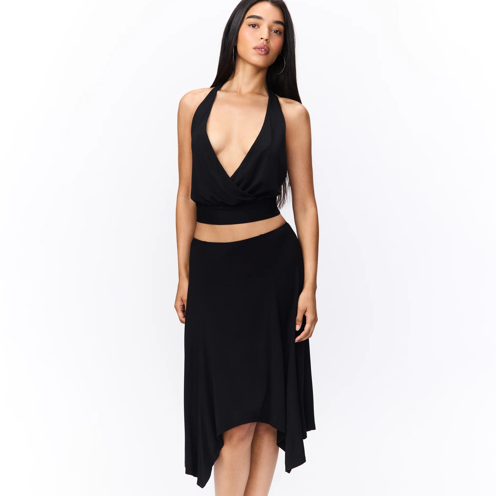 Guizio Womens Drape Front Halter Top