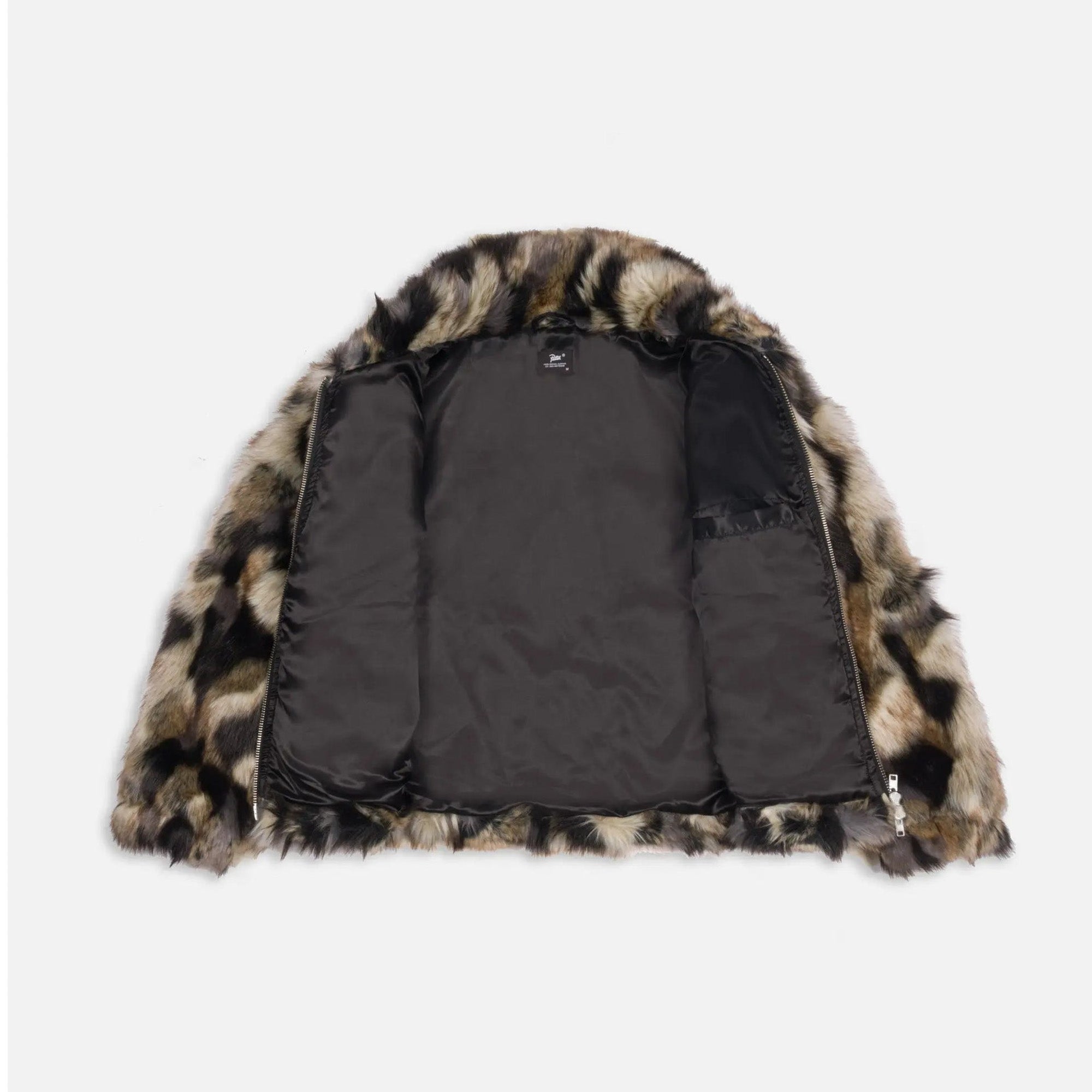 Patta Mens Faux Fur Patchwork Jacket