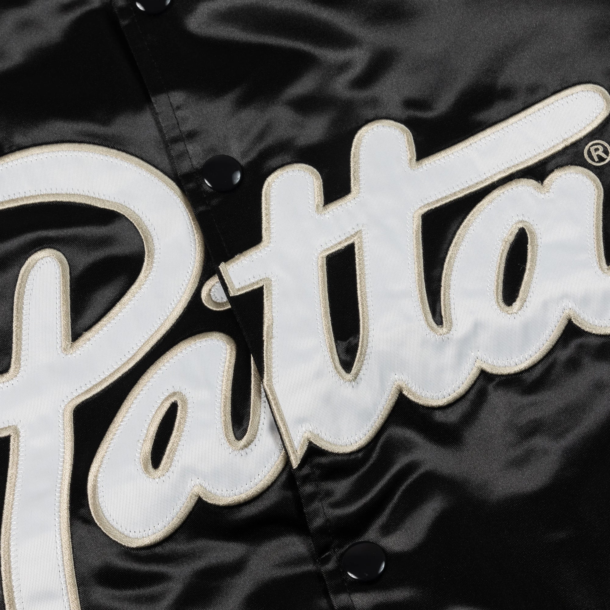 Patta Mens Script Logo Satin Varsity Jacket