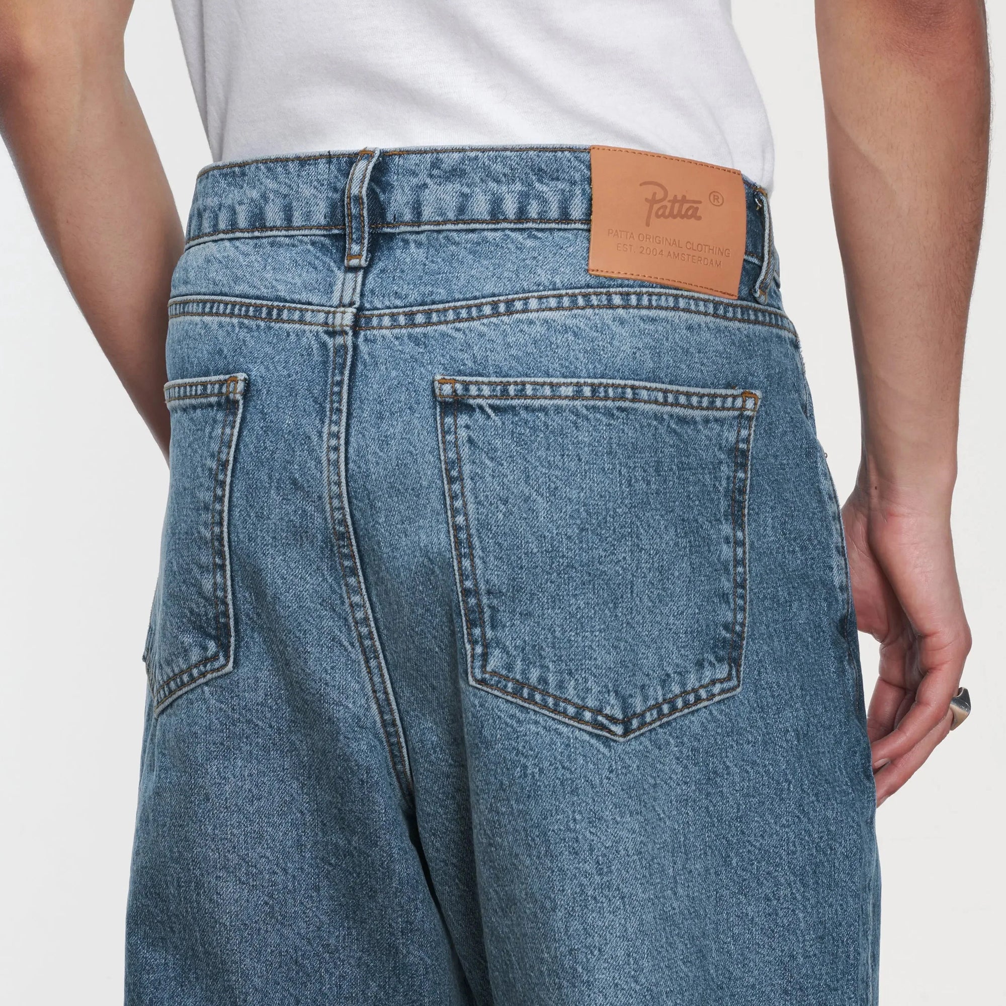 Patta Mens Laserprint Whiskers Denim Pants
