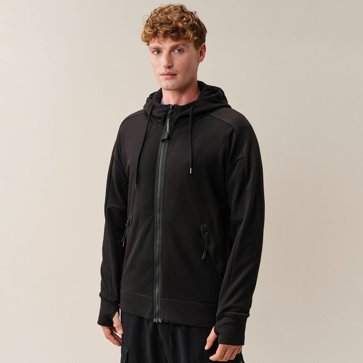 C.P. Company Mens Diagonal Raised Fleece Goggle Zip Sweatshirt