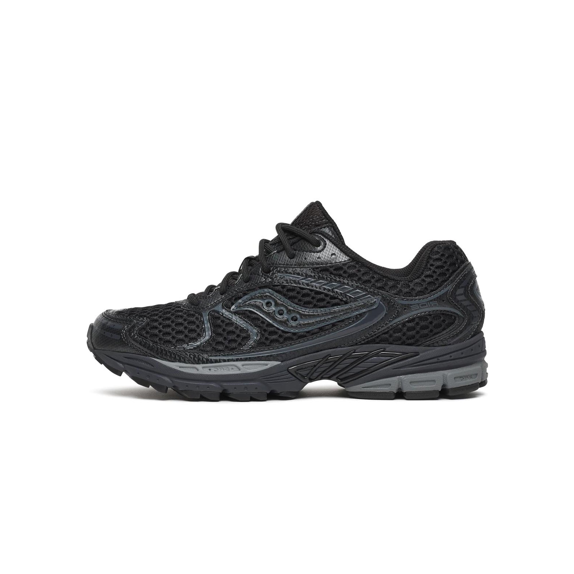 Black / Gun Metal Sneakers on a white background
