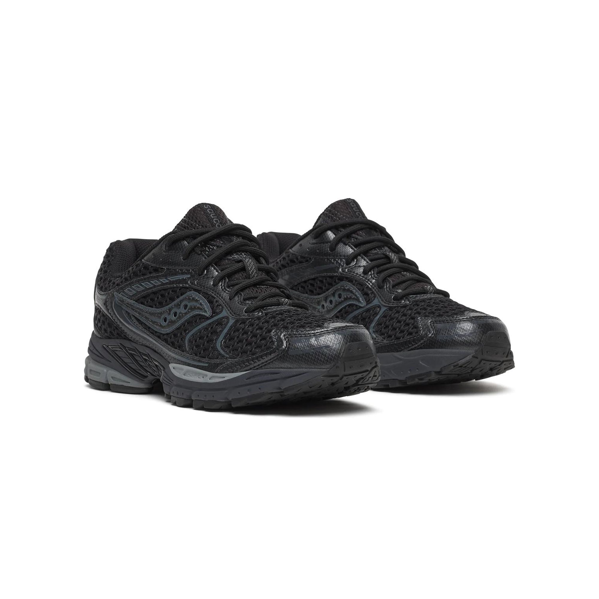 Black / Gun Metal Sneakers on a white background