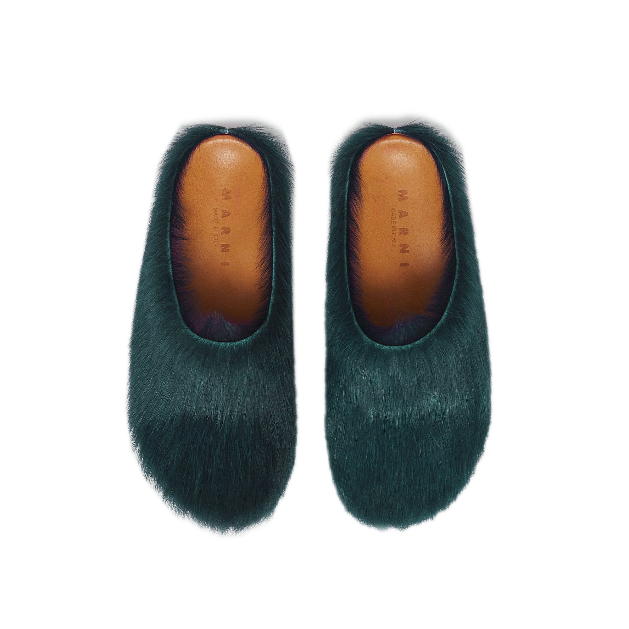 Marni Mens Long Hair Fussbett Sabot Mule