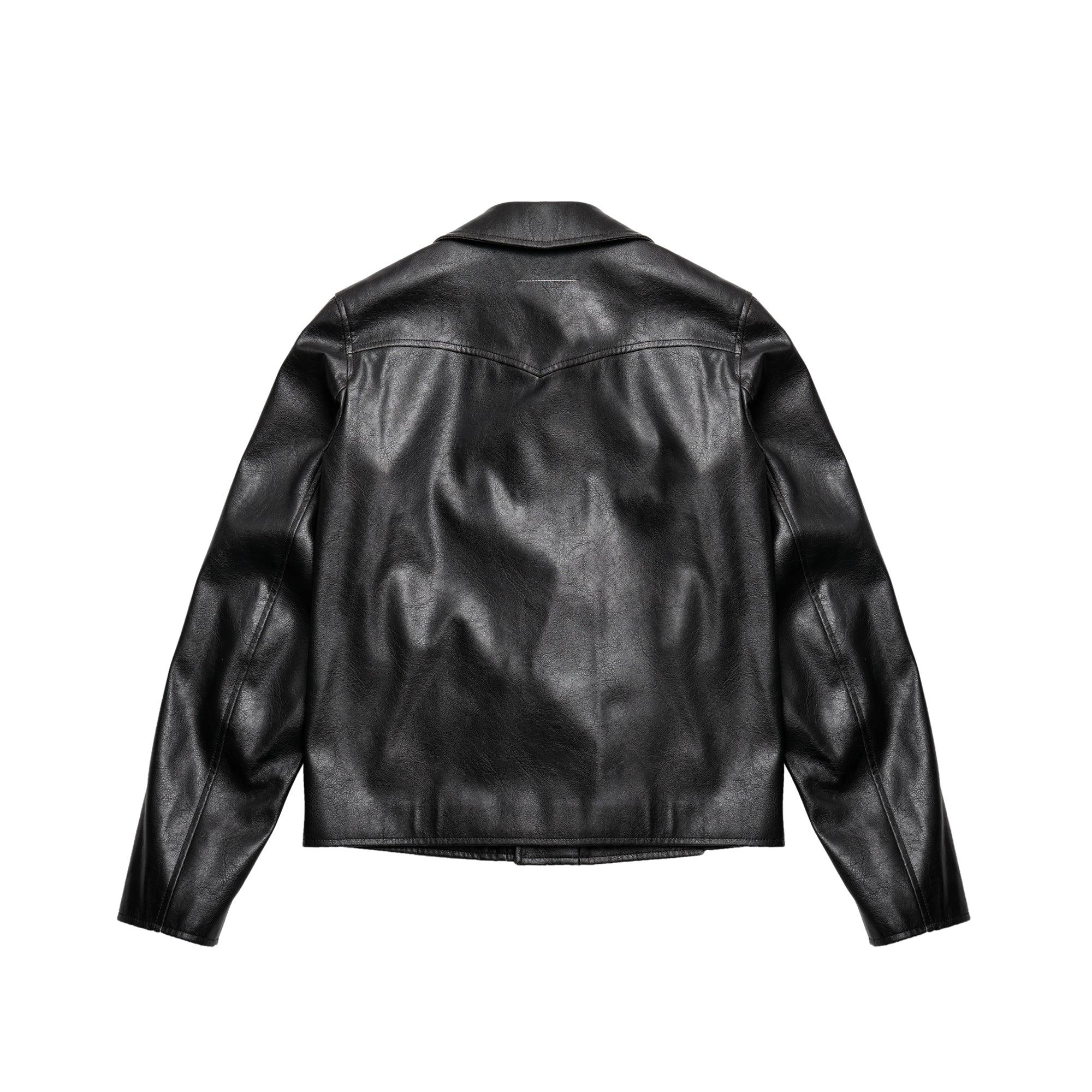 Black leather Jacket on a white background