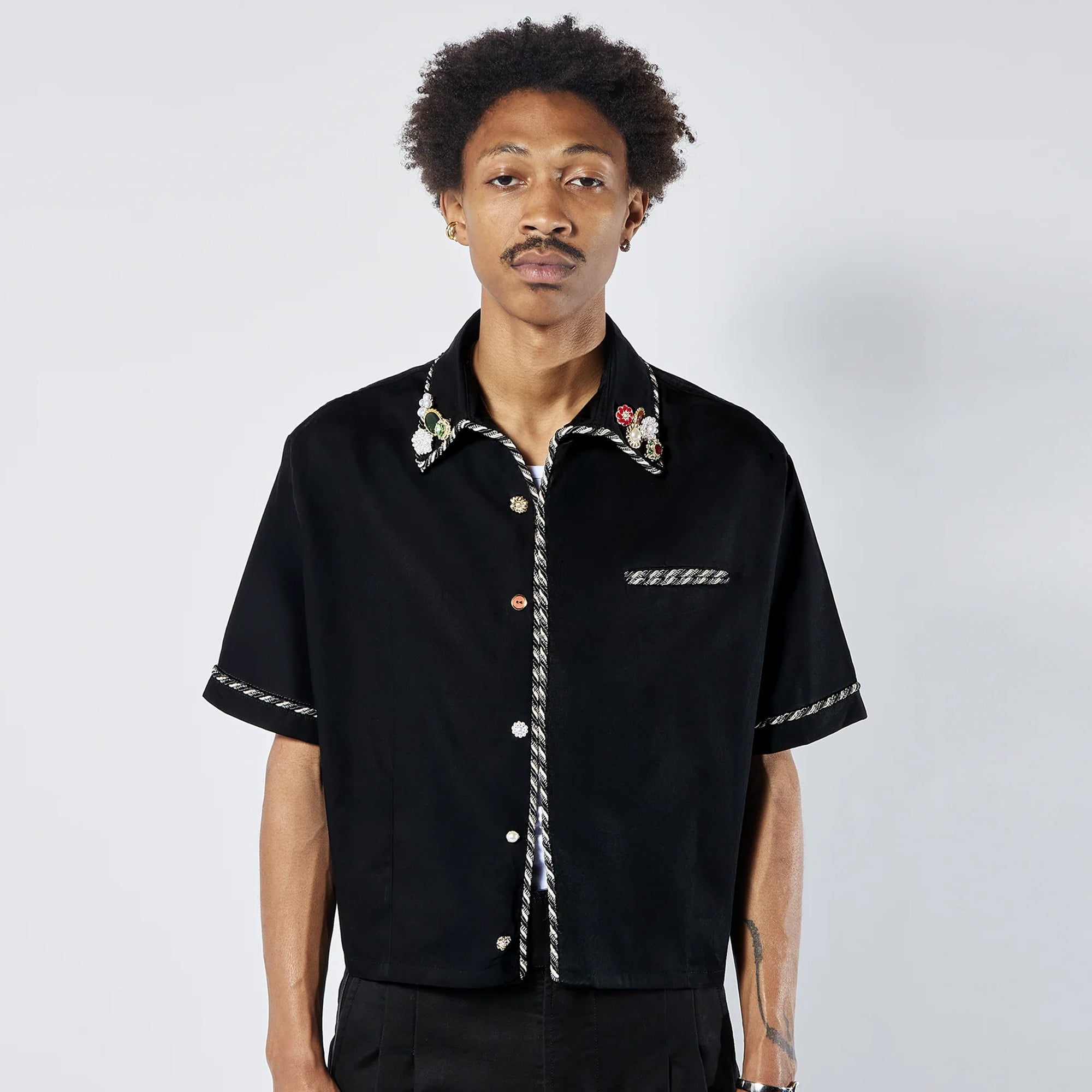 Kody Phillips Mens Embellished Shortsleeve Lasso Shirt – Extra Butter
