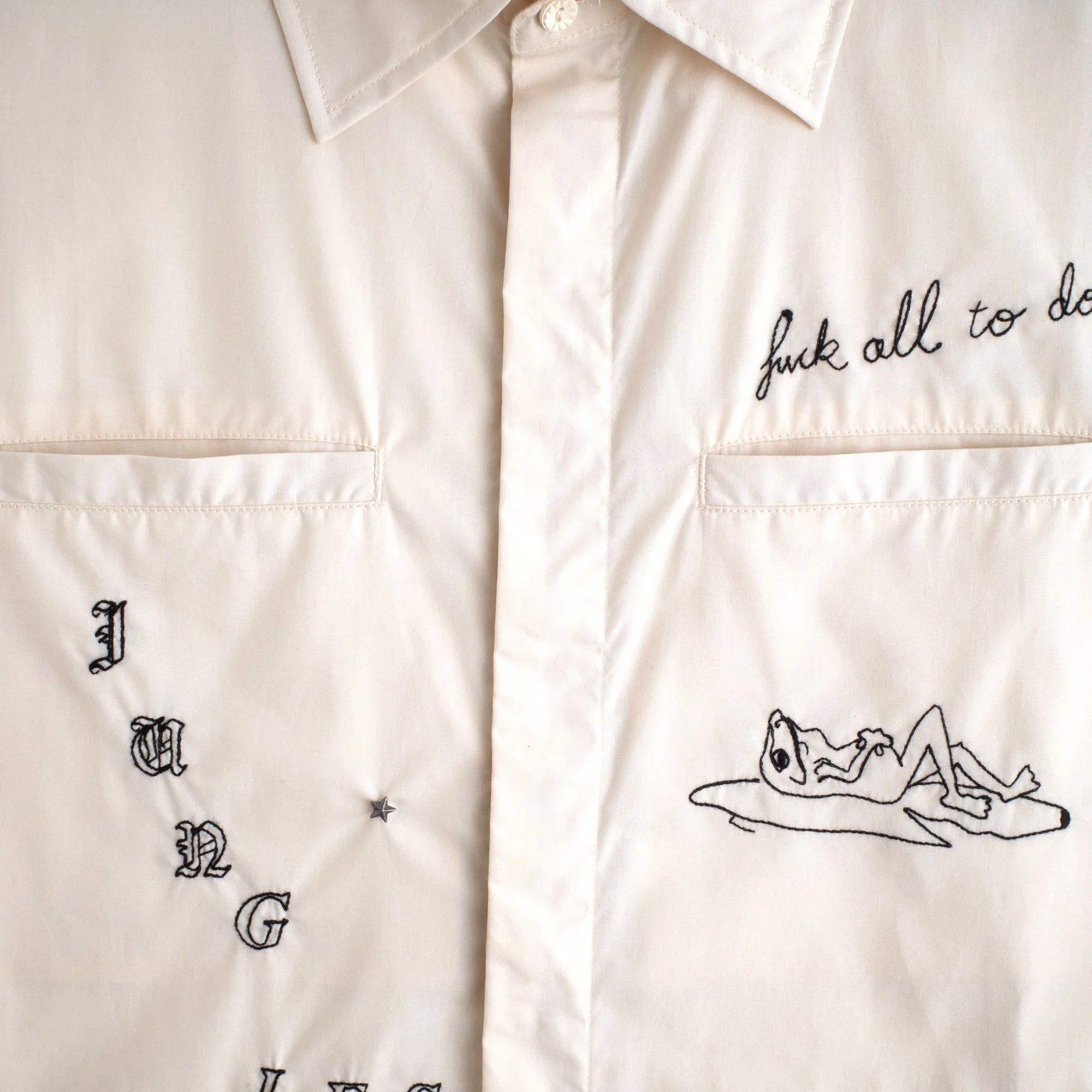 Jungles Mens Fuck All Button Up Shirt