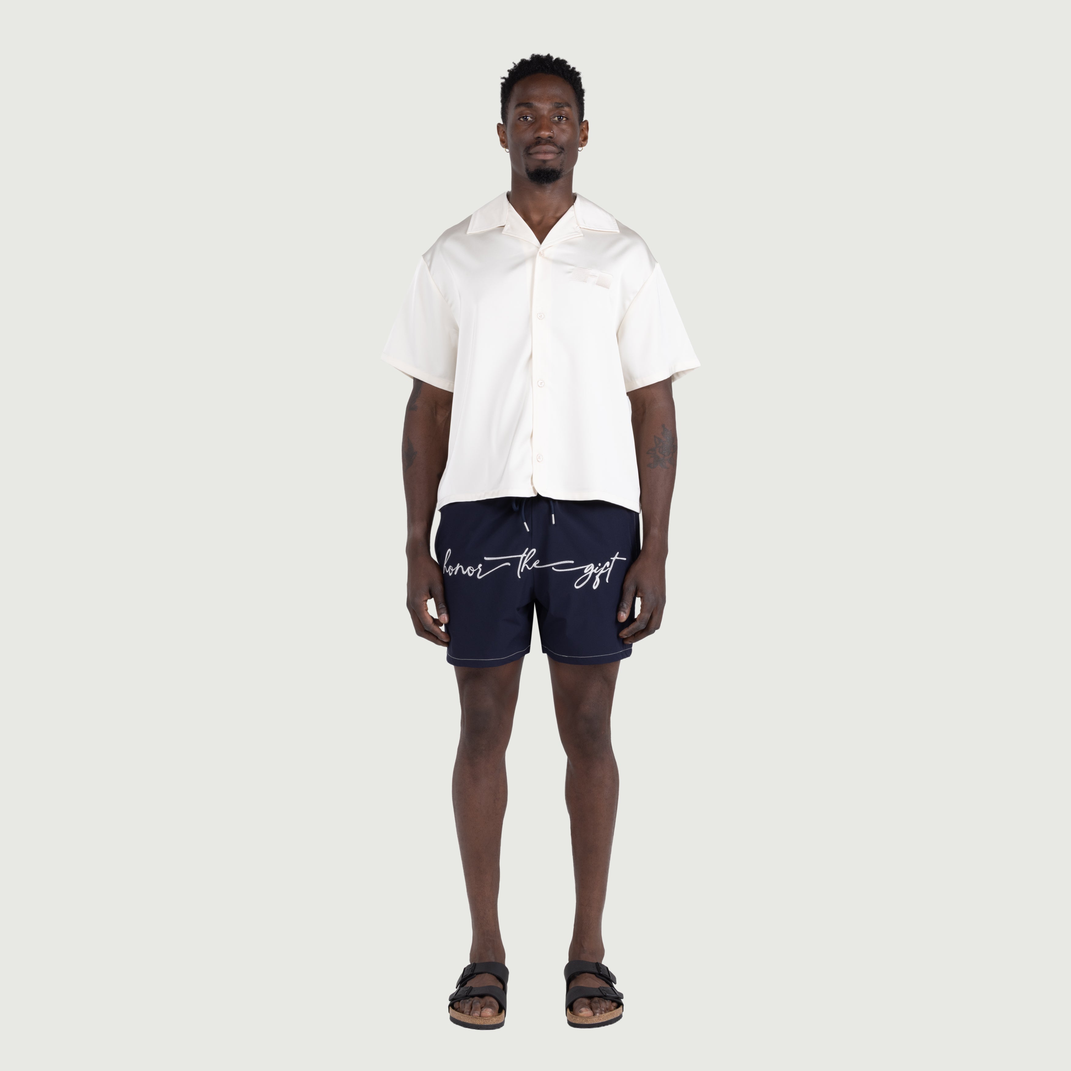 Honor The Gift Mens Hybrid Cursive 5" Trunk Shorts