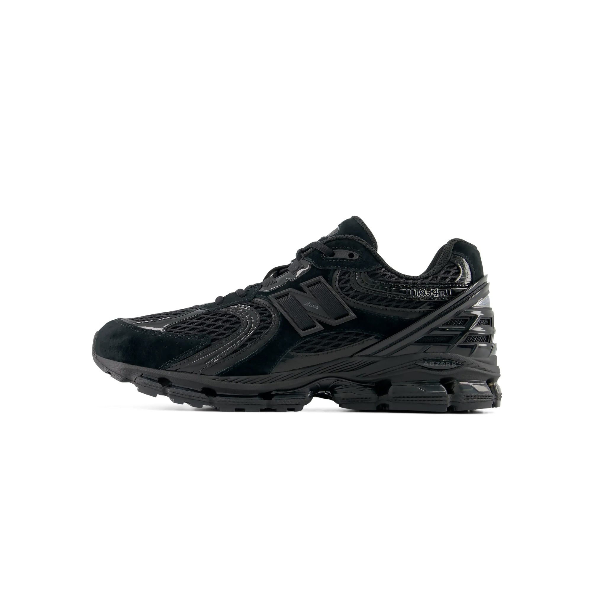 black sneakers on a white background