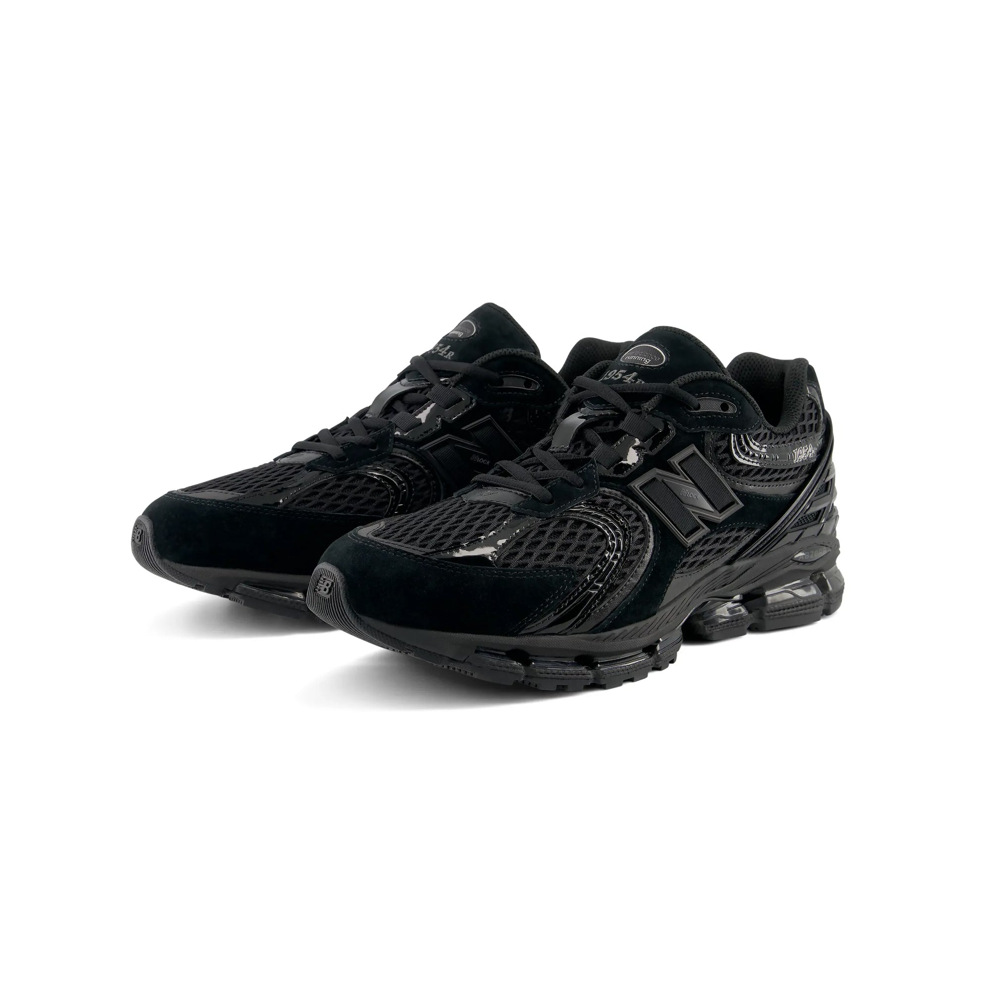 black sneakers on a white background