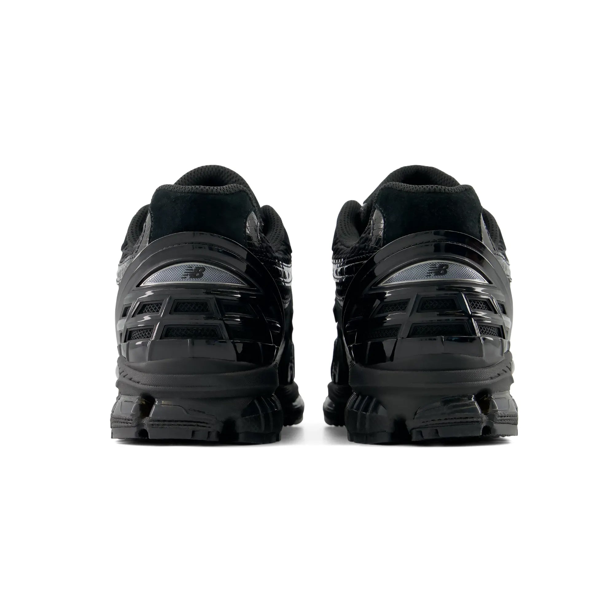 black sneakers on a white background