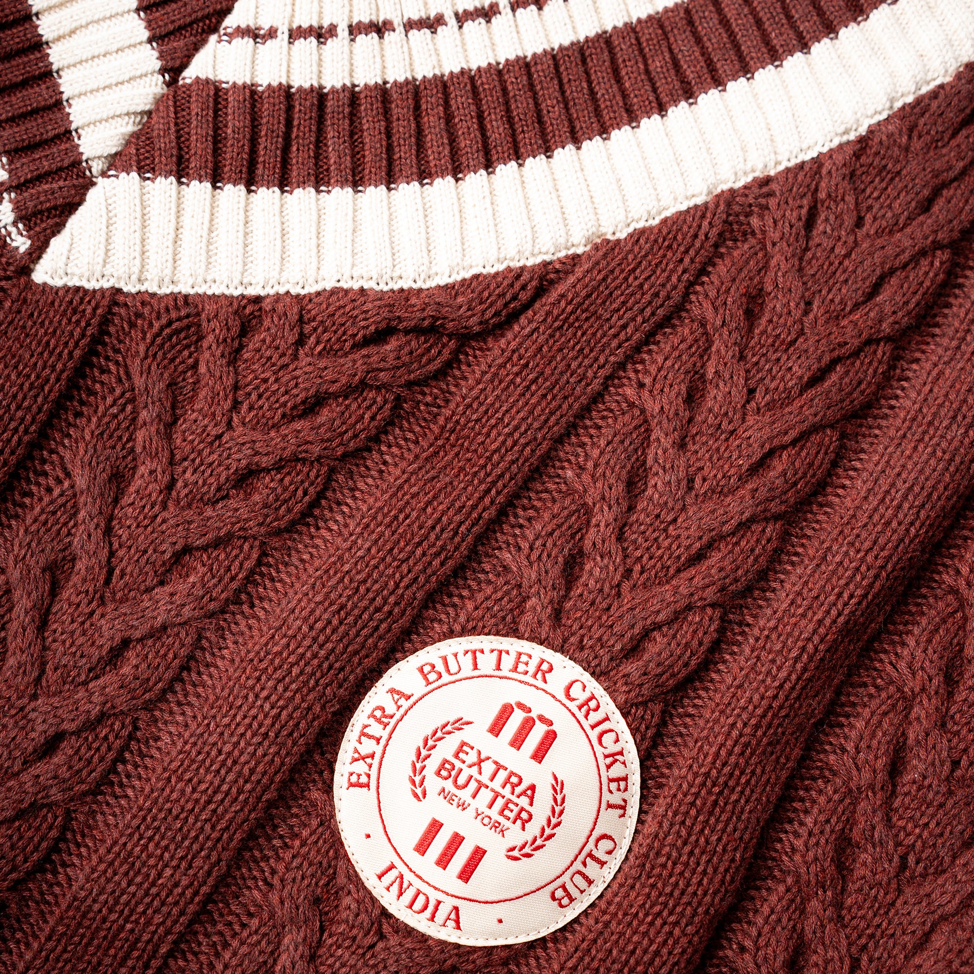 Extra Butter Cricket Club Cableknit Sweater