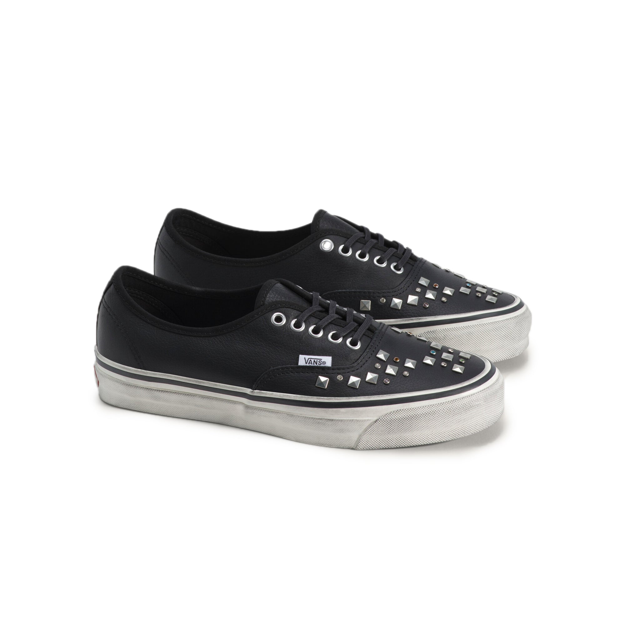 black and white sneakers on a white background