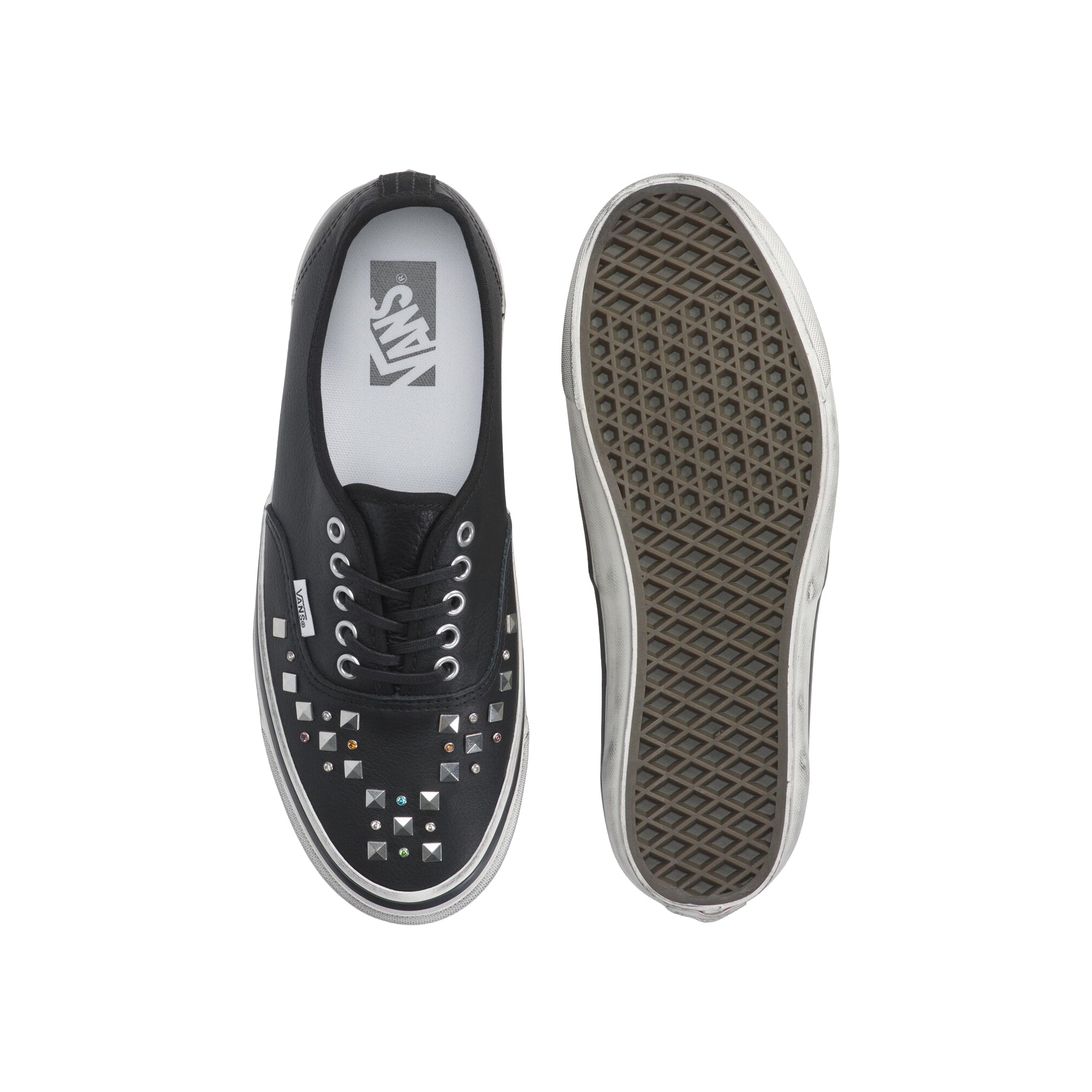 black and white sneakers on a white background