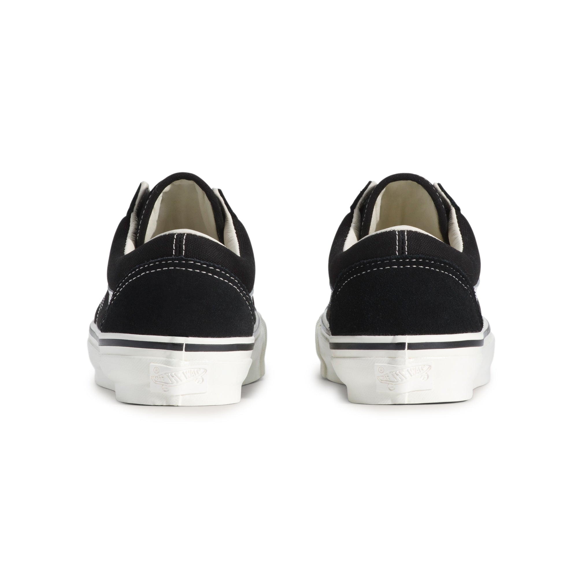 black and white sneakers on a white background