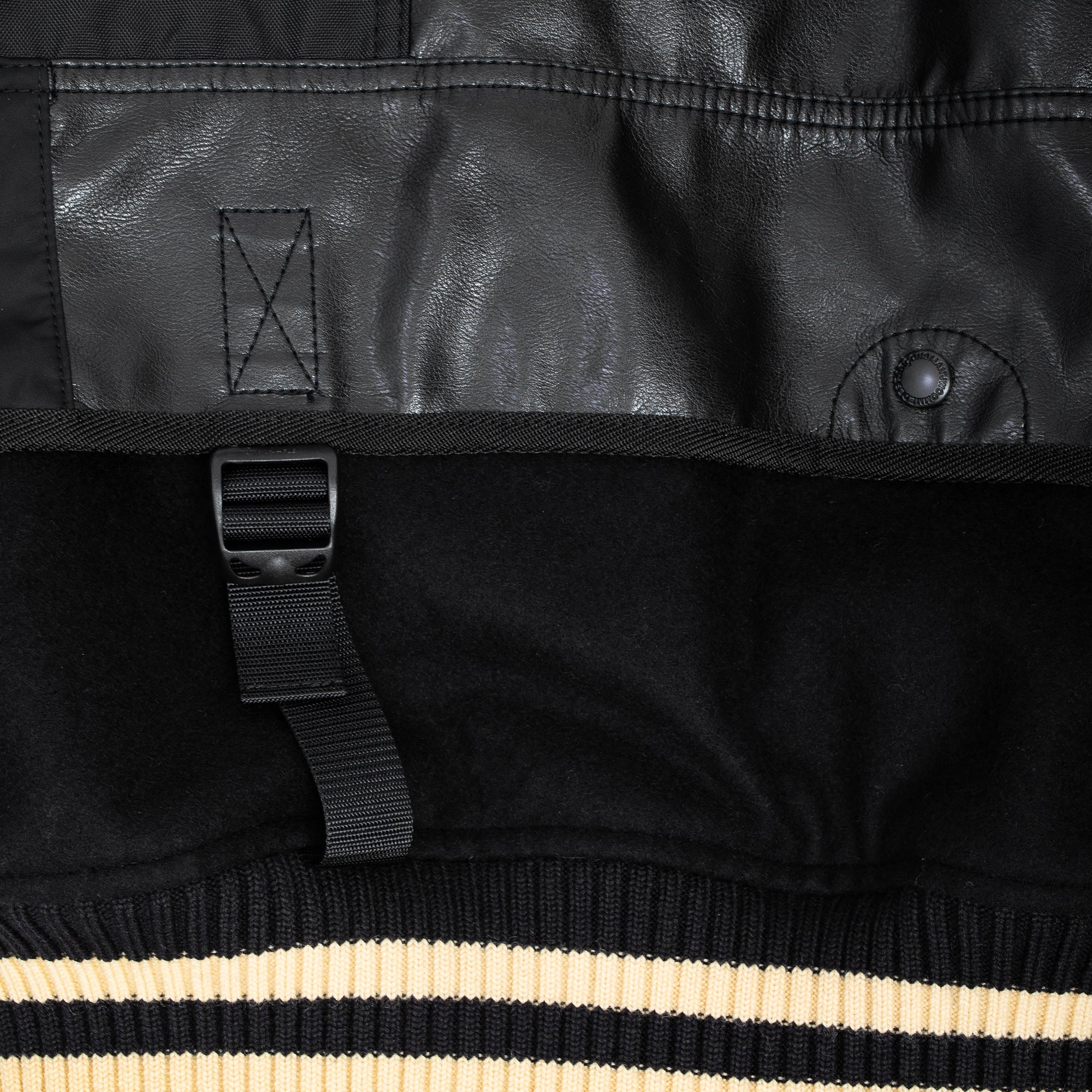 junya watanabe man x the north face backpack jacket black Junya Watanabe MAN Mens Wool Nylon Varsity Jacket – Extra Butter
