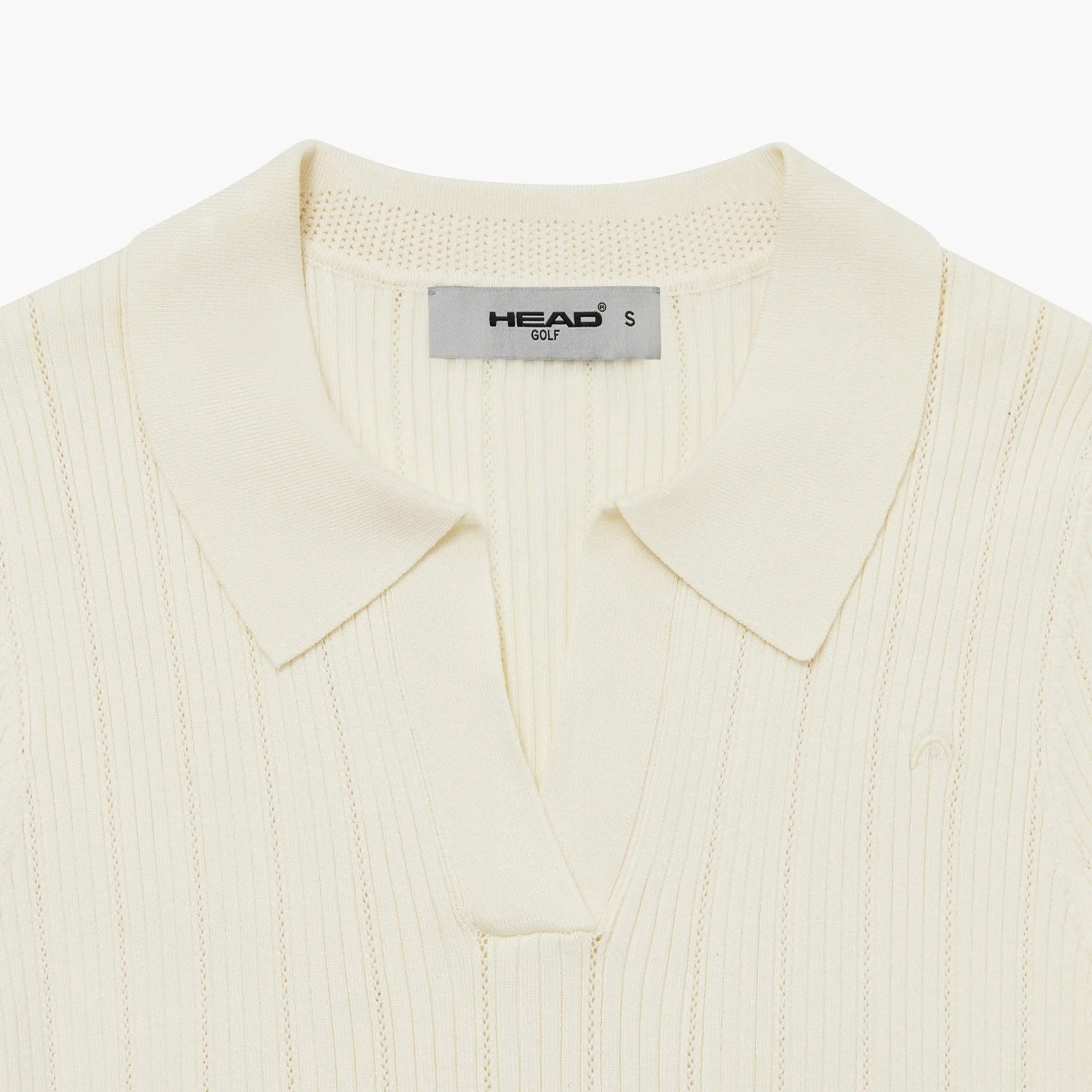 Head Golf Womens V Neck Pointelle Knit Polo Shirt