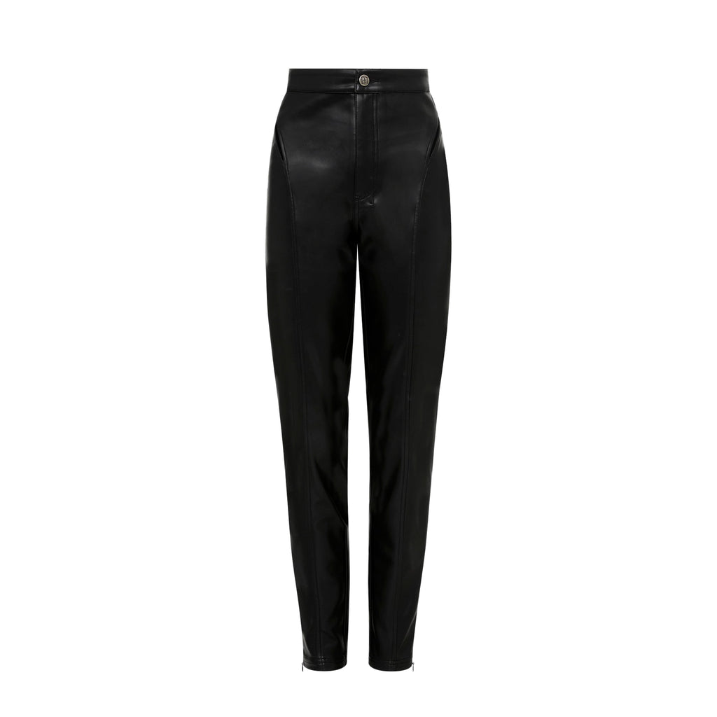 Leather Look Tapered Trousers