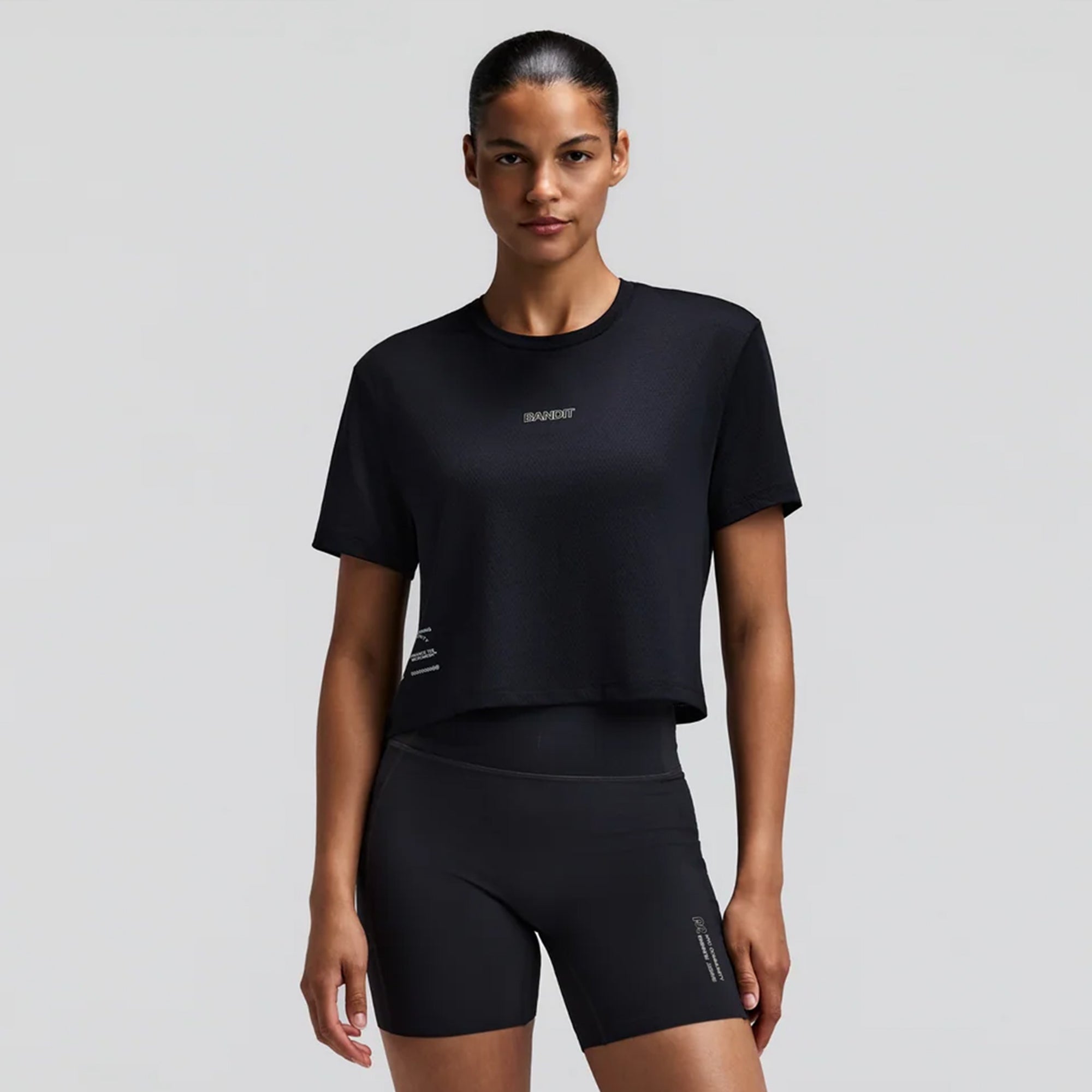 Bandit Running Womens MicroMesh Cropped Tee
