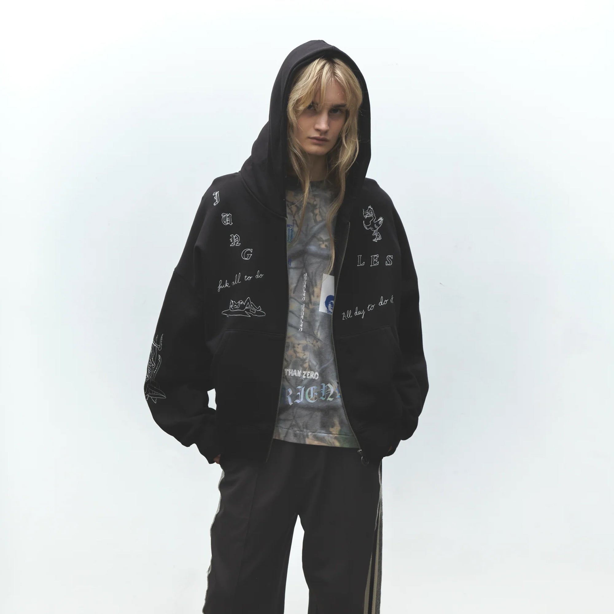Jungles Mens Fuck All To Do Zip Hoodie – Extra Butter