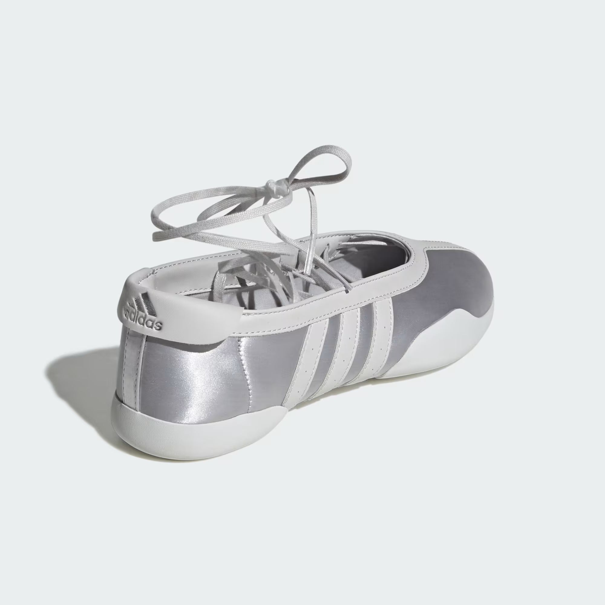 Silver Metallic/ Grey One/ Cloud White Ballet Sneakers on a white background