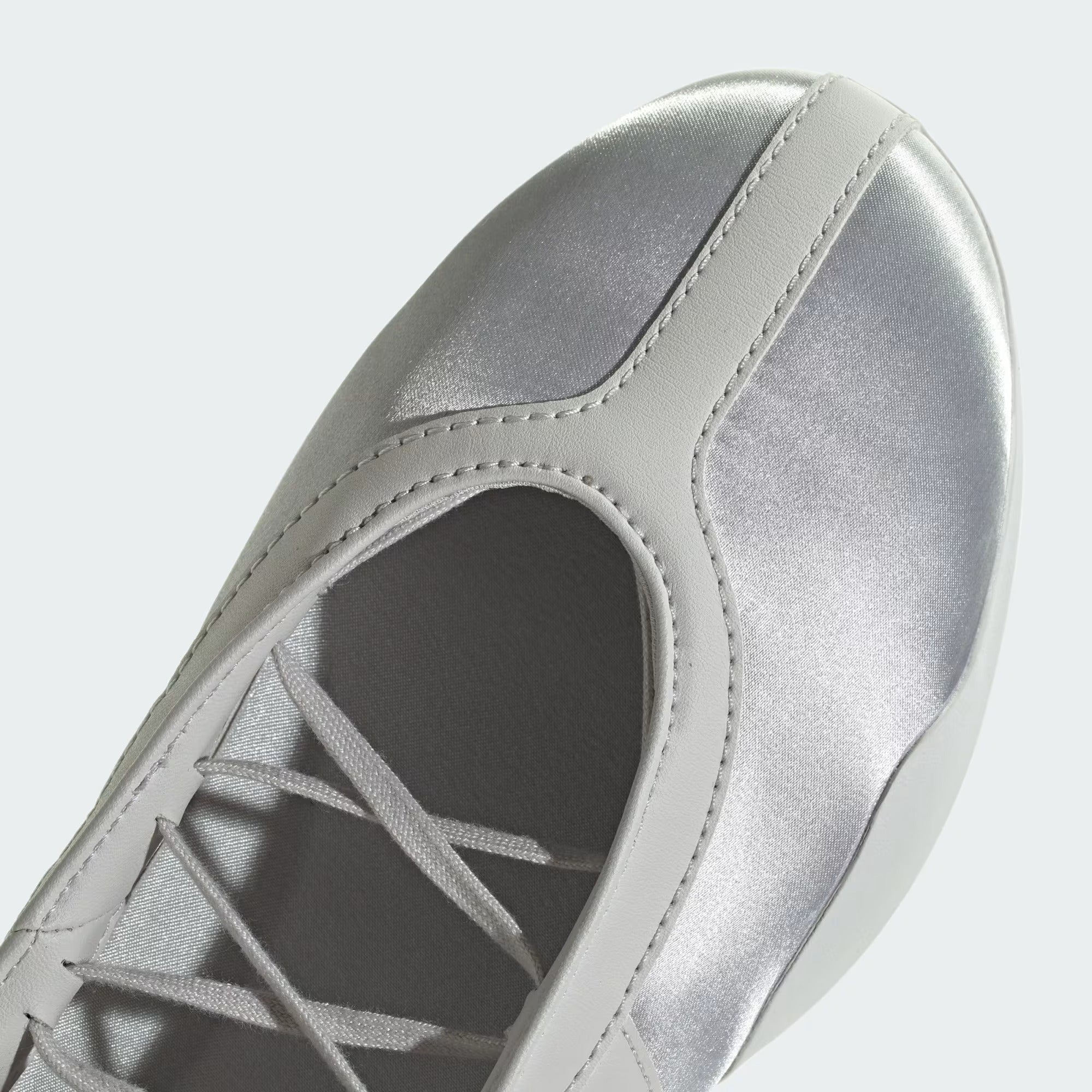 Silver Metallic/ Grey One/ Cloud White Ballet Sneakers on a white background