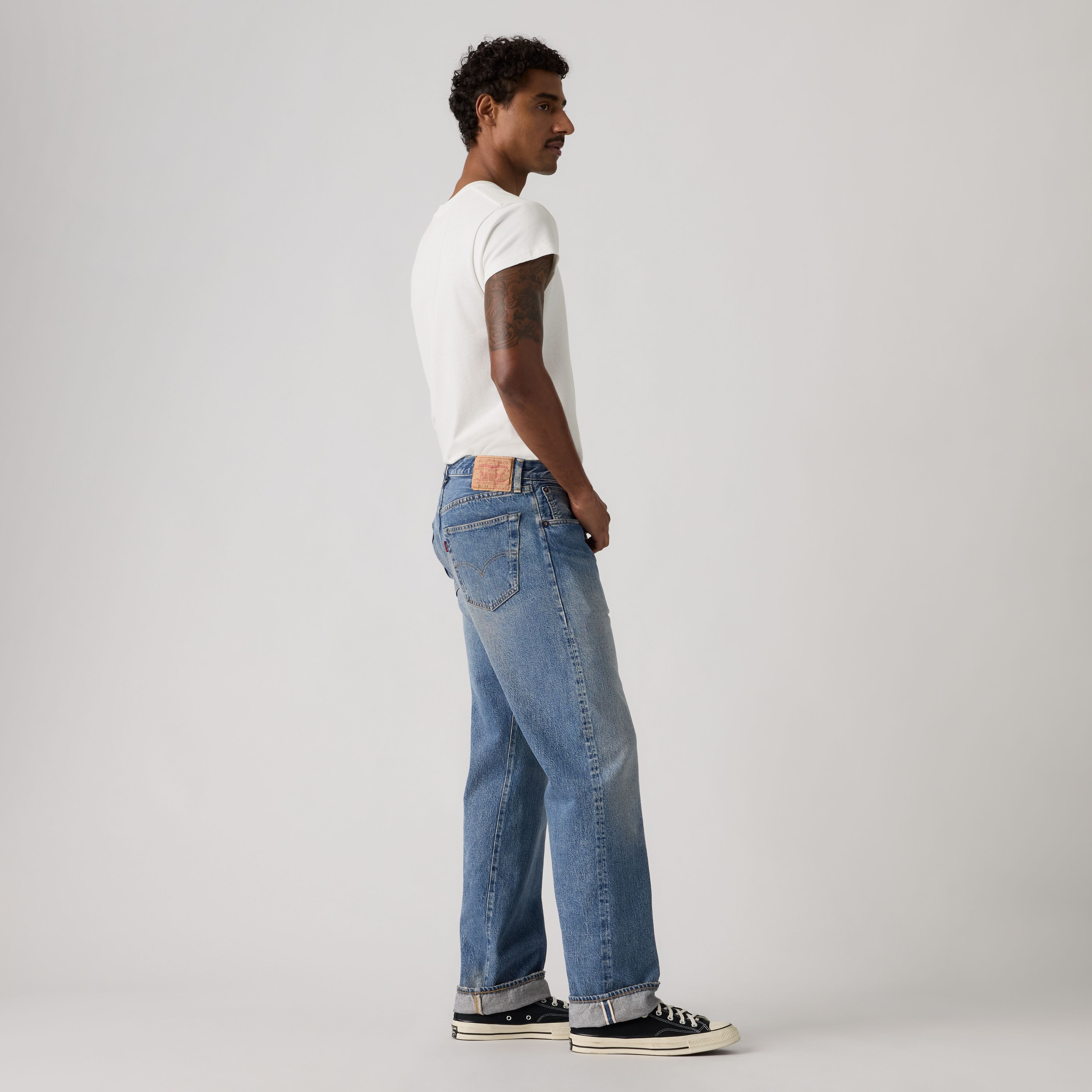 person wearing Med Indigo Pants