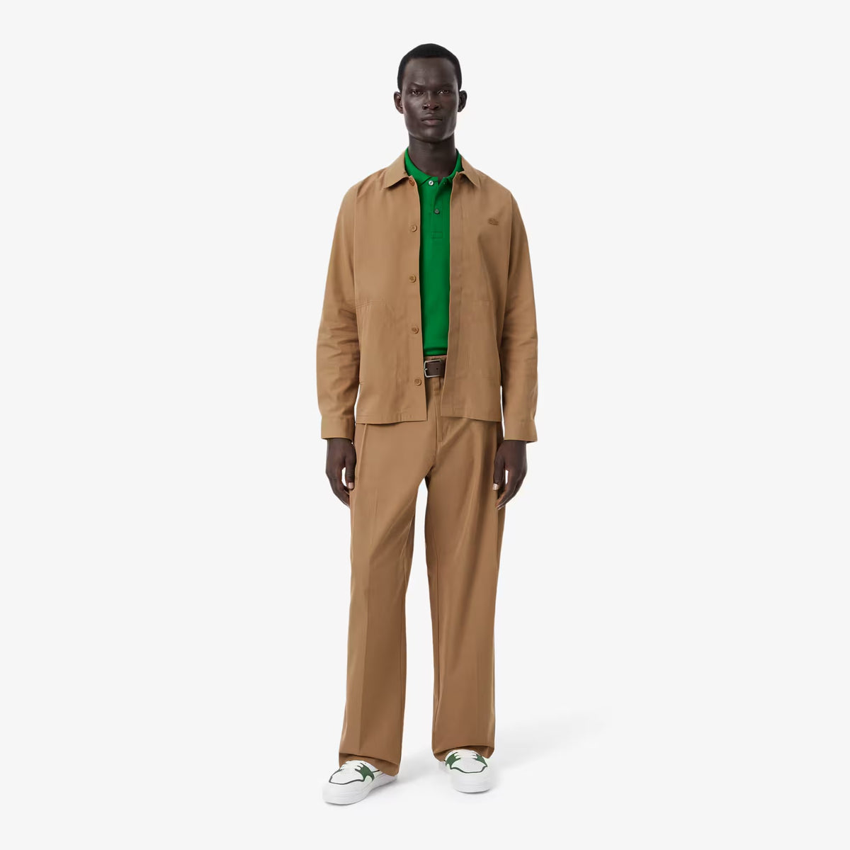 Lacoste Mens Loose Fit Pleated Twill Pants