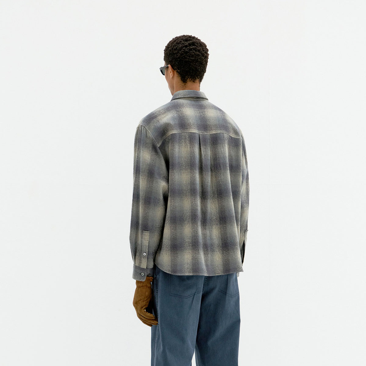 Coor Mens Ombre Flannel One Pocket Checkered Shirt V2