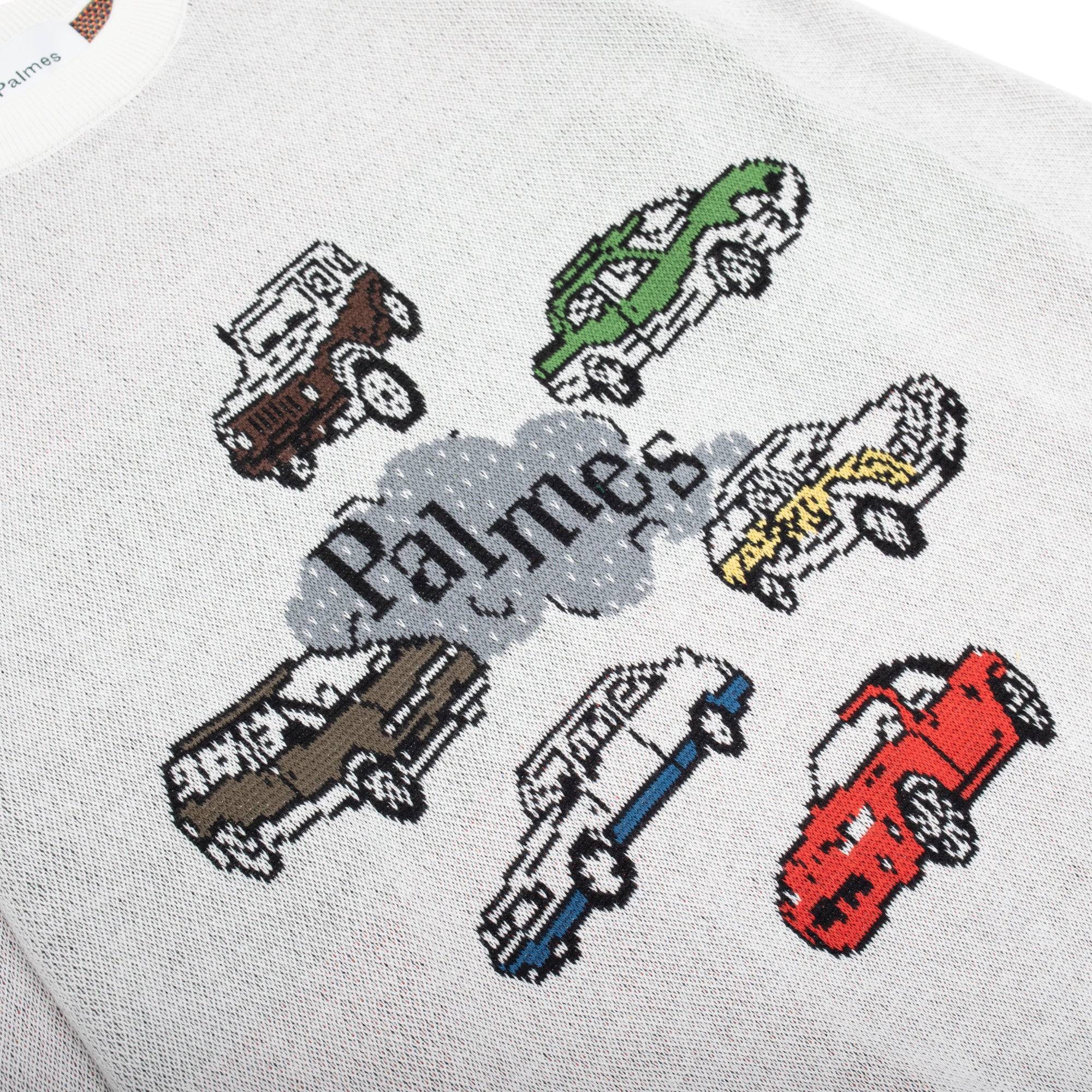 Palmes Mens Cars Knitted Sweater 'Off-White'