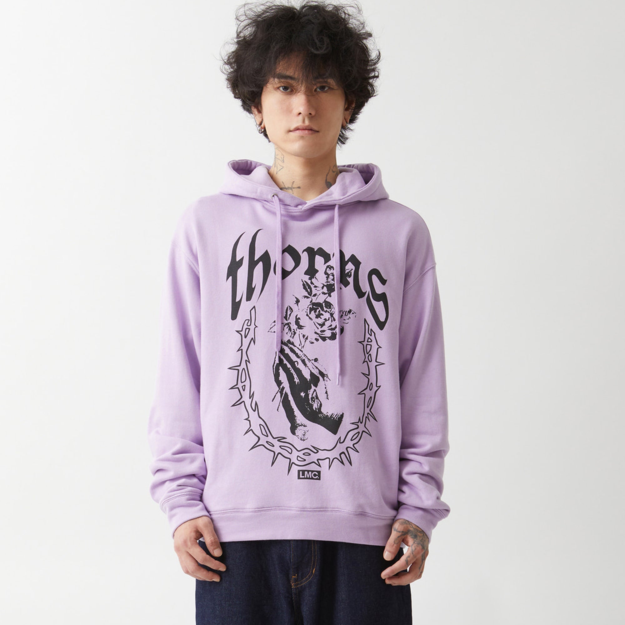 LMC Mens Thorns Praying Rose Hoodie 'Purple'