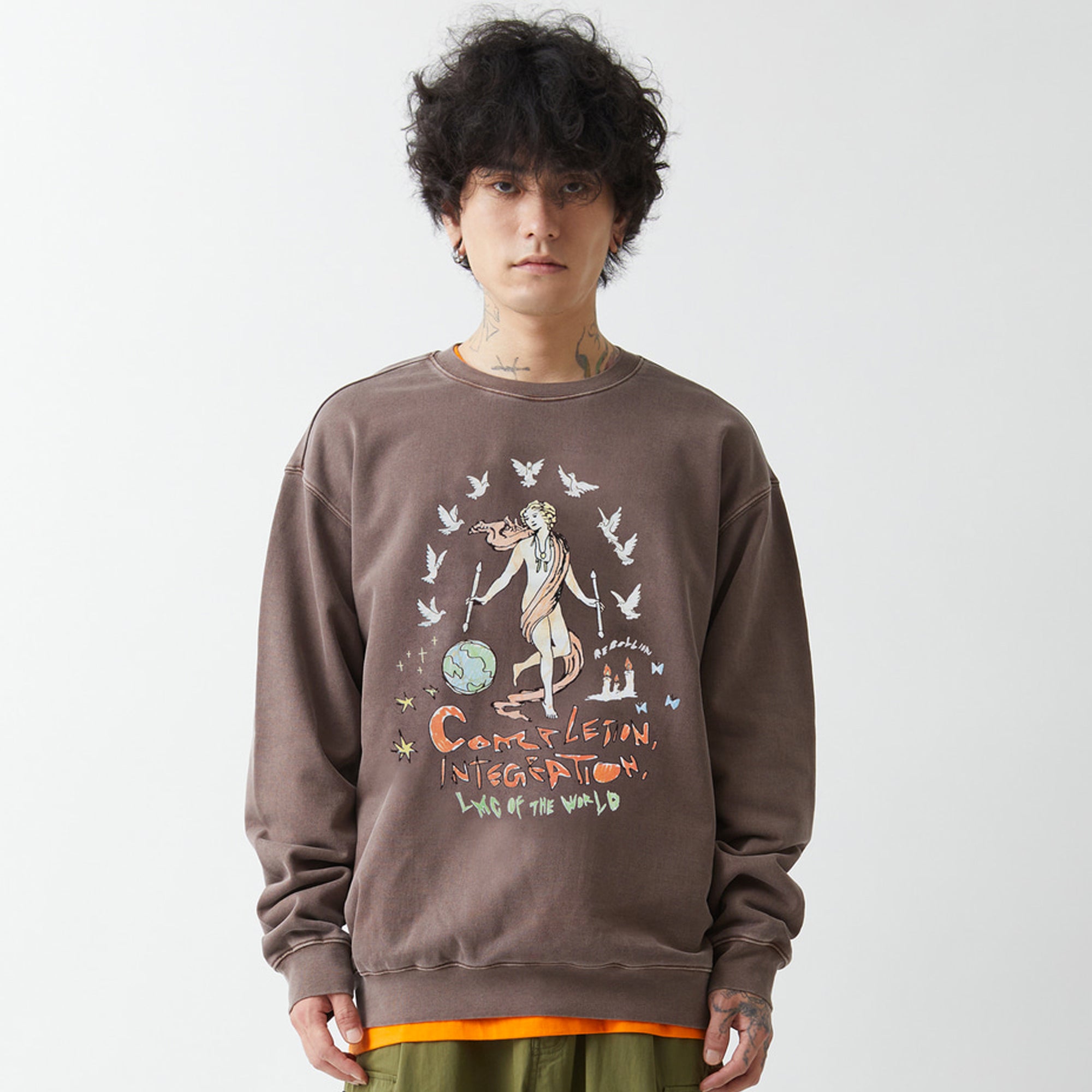 LMC Mens Overdyed Tarot Sweatshirt 'Brown'