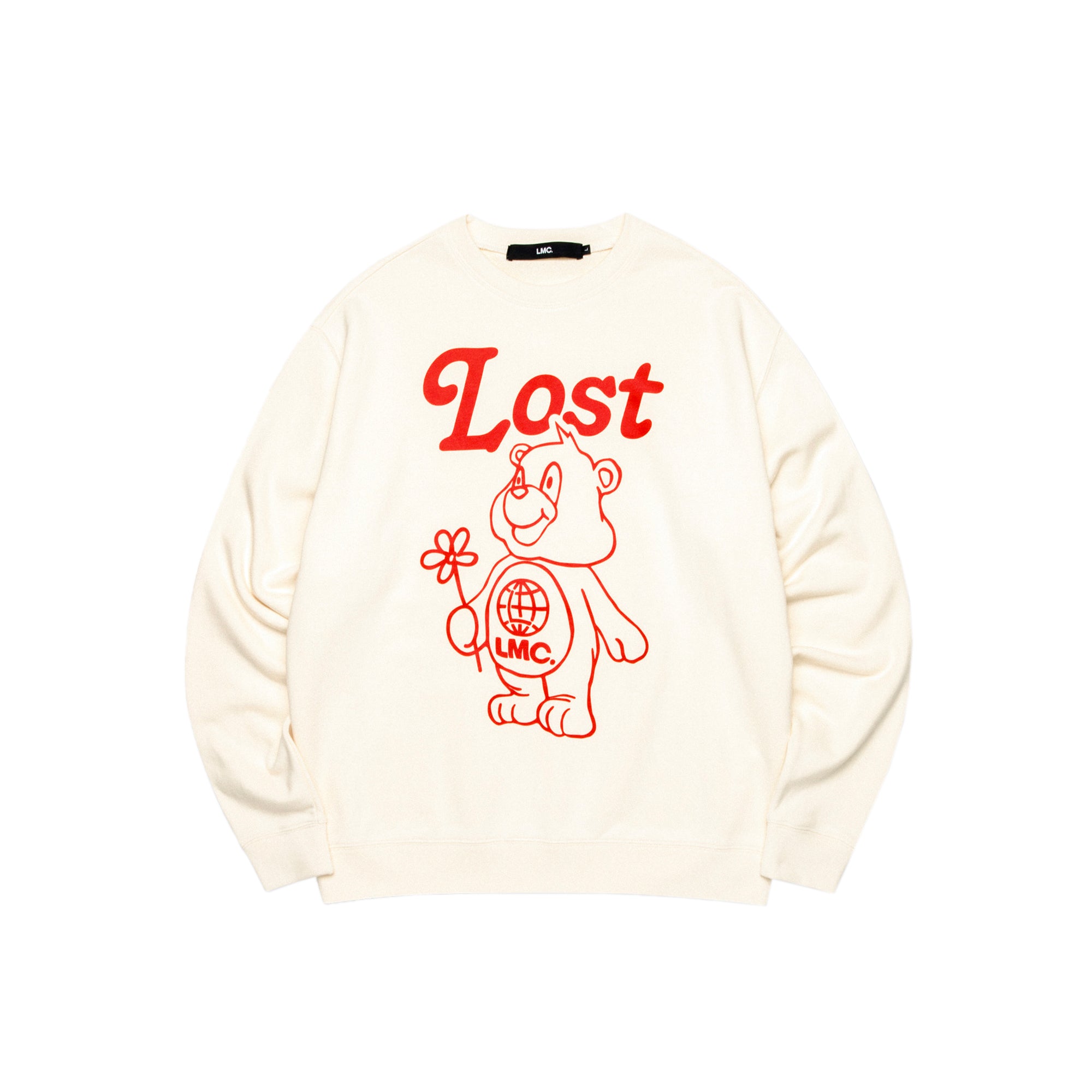 Lost Management Cities Mens Flower Bear Sweatshirt