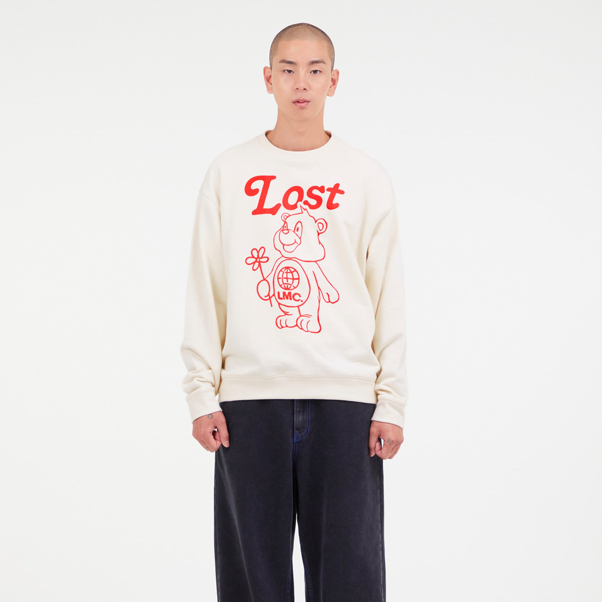 Lost Management Cities Mens Flower Bear Sweatshirt