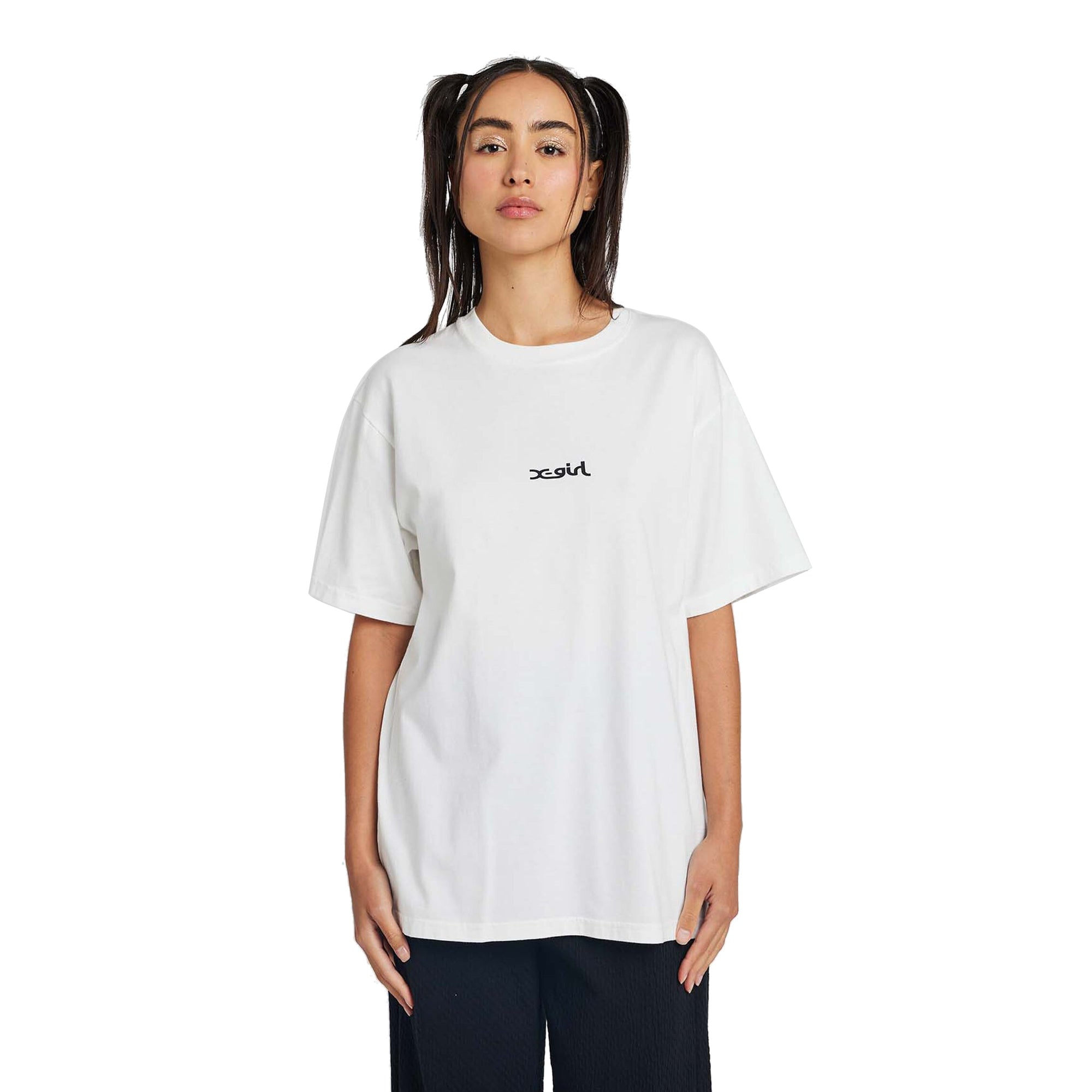 X Girl Womens Face Box Logo SS T Shirt