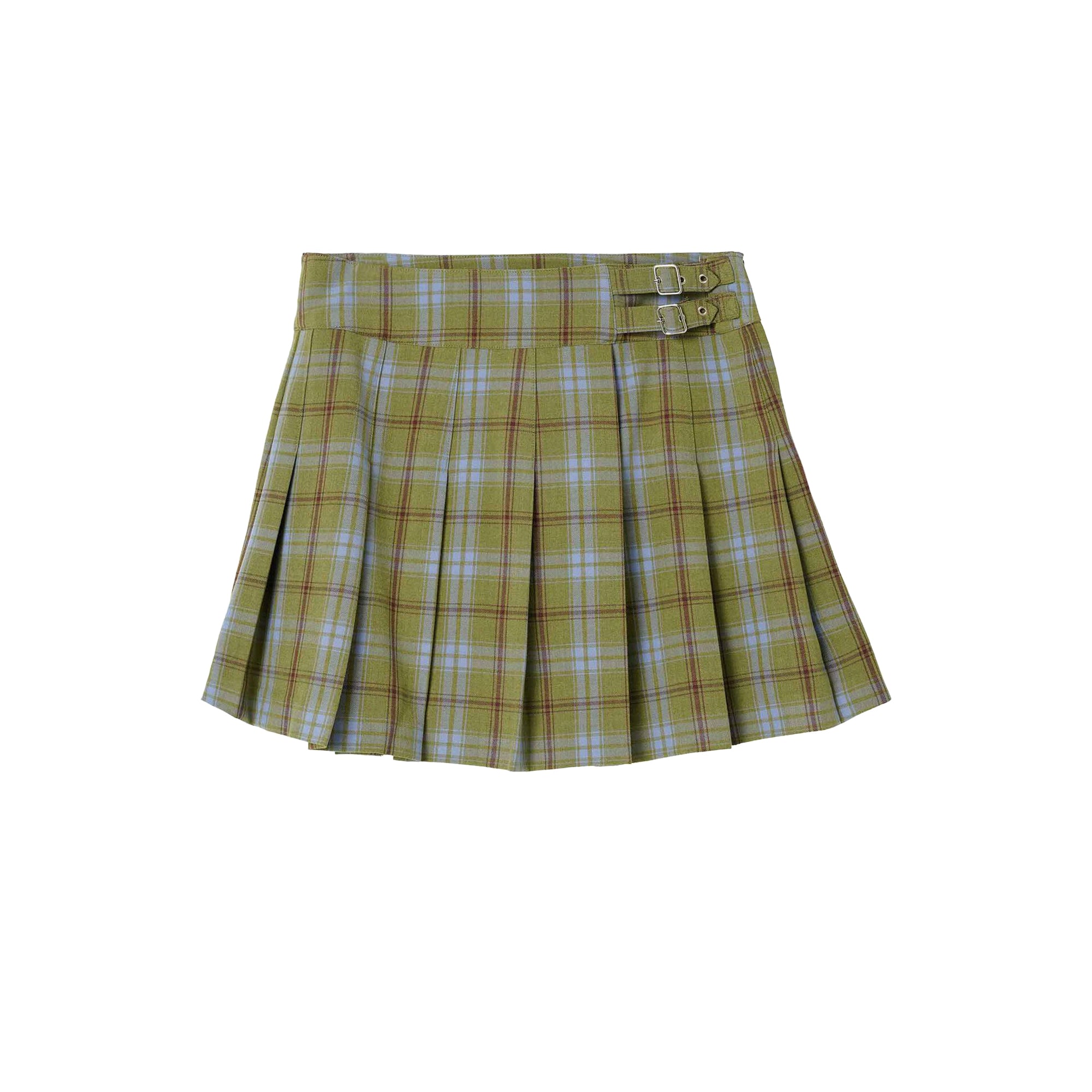 X-Girl Womens Plaid Pleated Mini Skirt