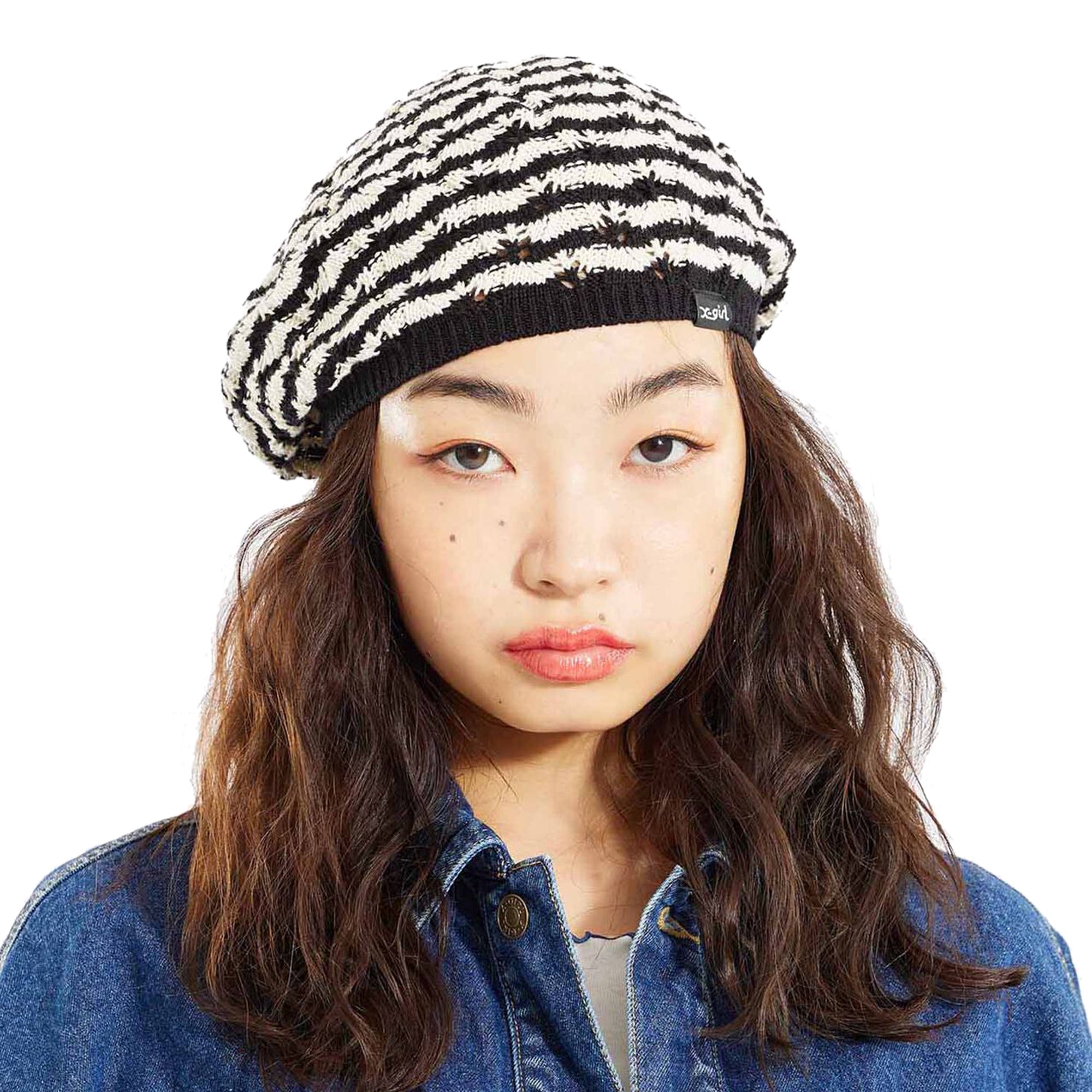 X-Girl Womens Striped Knit Beret