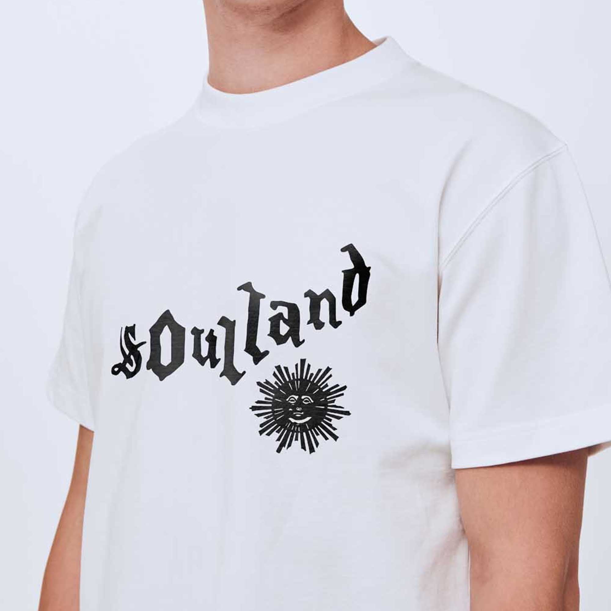 Soulland Mens Gothic Logo T-Shirt 'White'