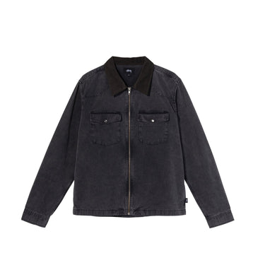 Stussy Washed Canvas Work Shirt in Black