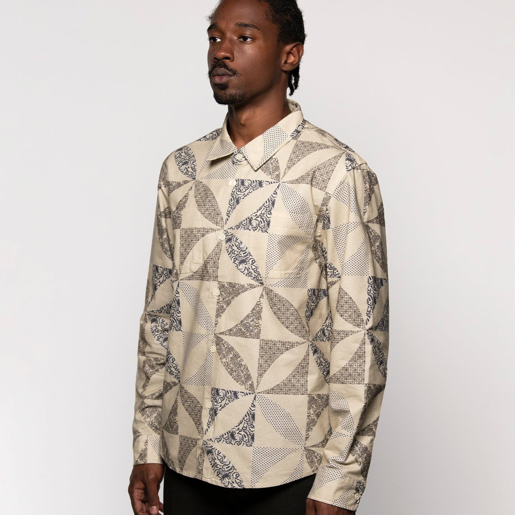 Stussy Quilt Pattern Shirt