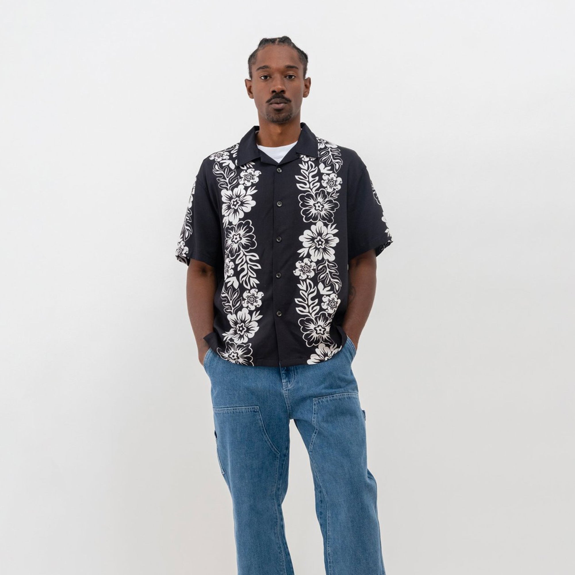 Stussy Mens Hawaiian Pattern Shirt