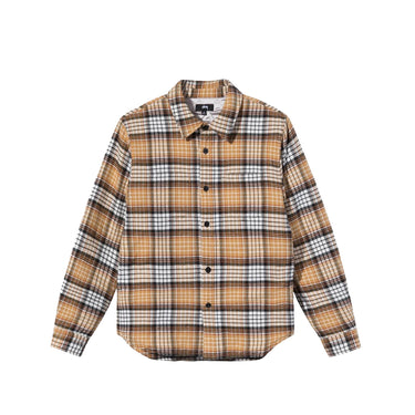 Stussy Mens Quilted Lined Plaid Shirt 'Copper'