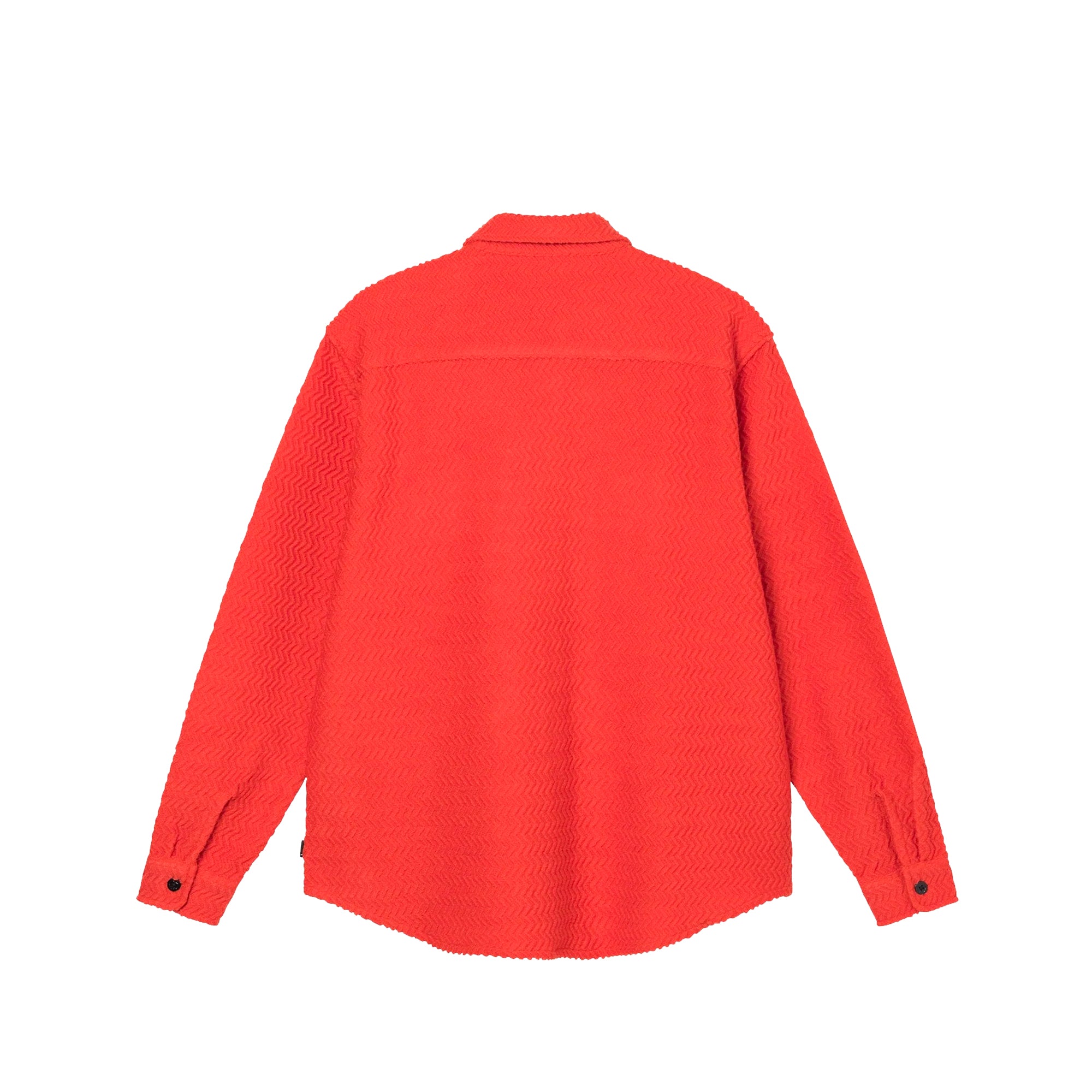 Stussy Mens Textured Wool CPO LS Shirt 'Orange'