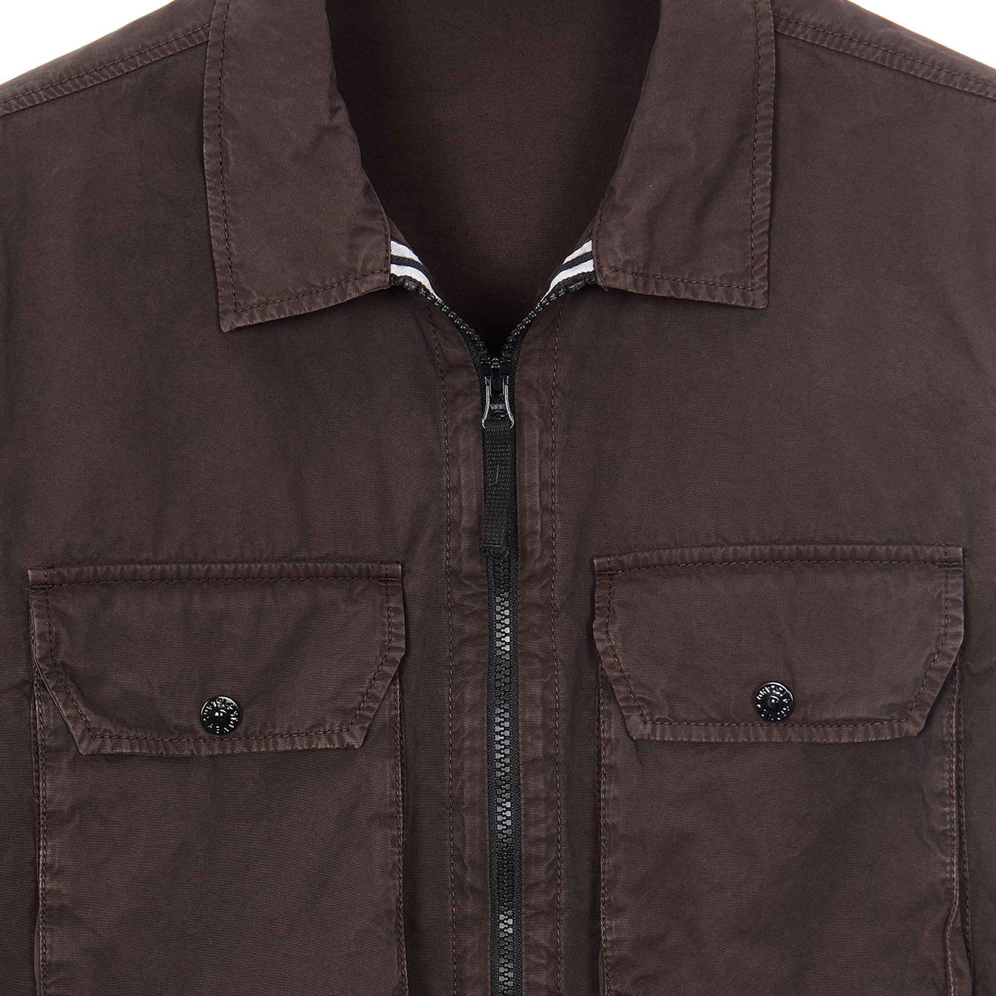 Stone Island Mens Brushed Cotton Overshirt 'Brown'